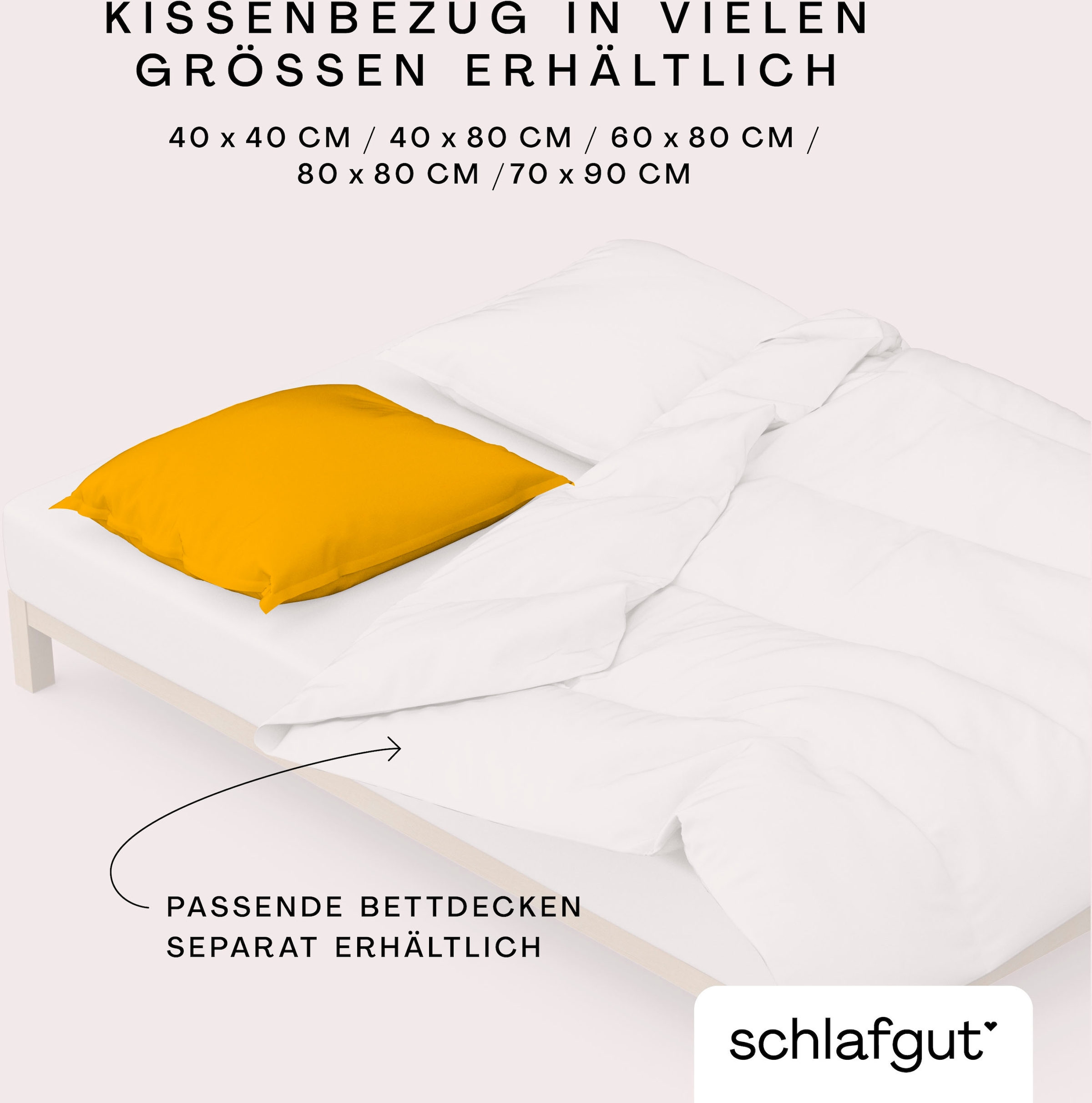 Schlafgut Kissenbezug »Knitted Jersey aus Bio-Baumwolle mit Elasthan, bügelfrei,«, (1 St.), besonders fein gestrickt, Kissenhülle mit farbigem Reißverschluss