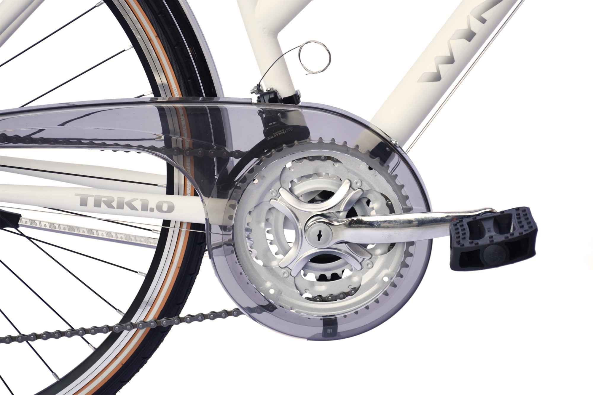 WYNN Trekkingrad »Trekkingrad 28 Zoll Shimano Tourney 21 Gang TRK1.0 Federgabel Weiß« 21 Gang Shimano Tourney Schaltwerk