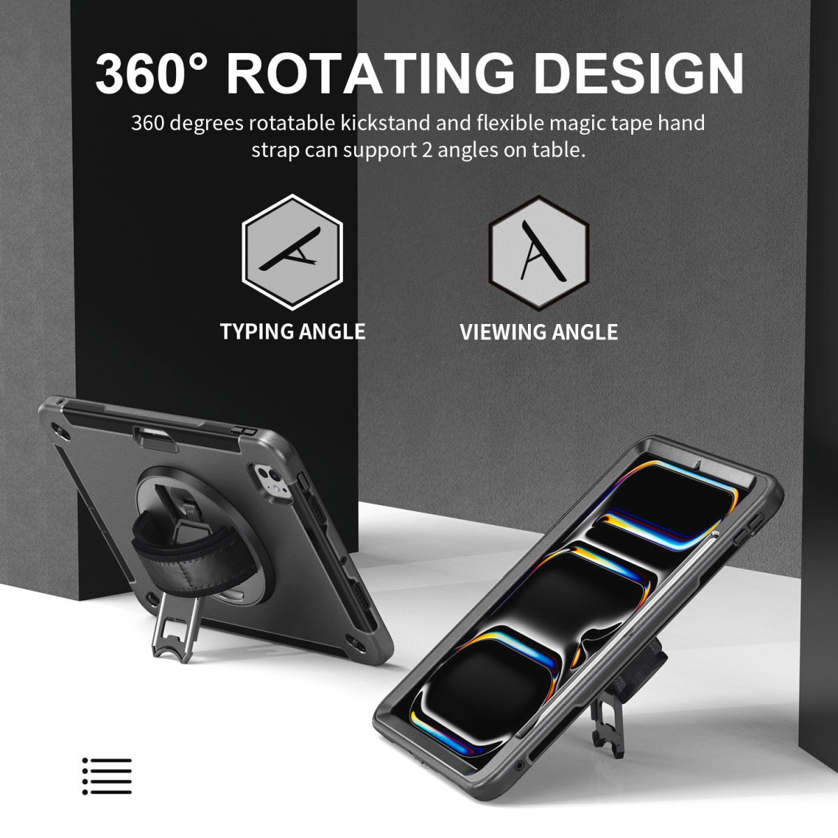 4smarts Tablet-Hülle »Rugged Case GRIP für Apple iPad Pro 11 (M4, 2024)«, Backcover, Schutzhülle, Handyschutzhülle, Case, Schutzcase, stoßfest