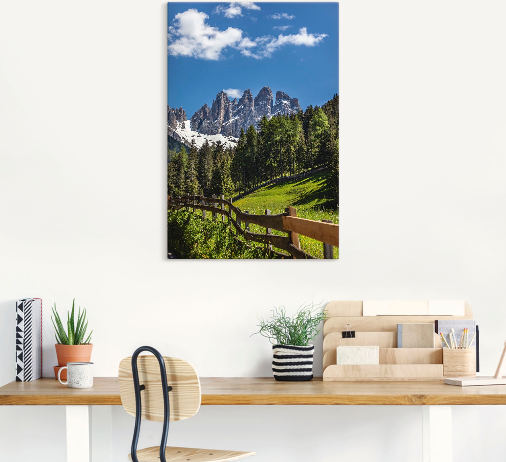 Artland Wandbild »Villnösstal mit Dolomiten, Südtirol«, Berge & Alpenbilder günstig online kaufen