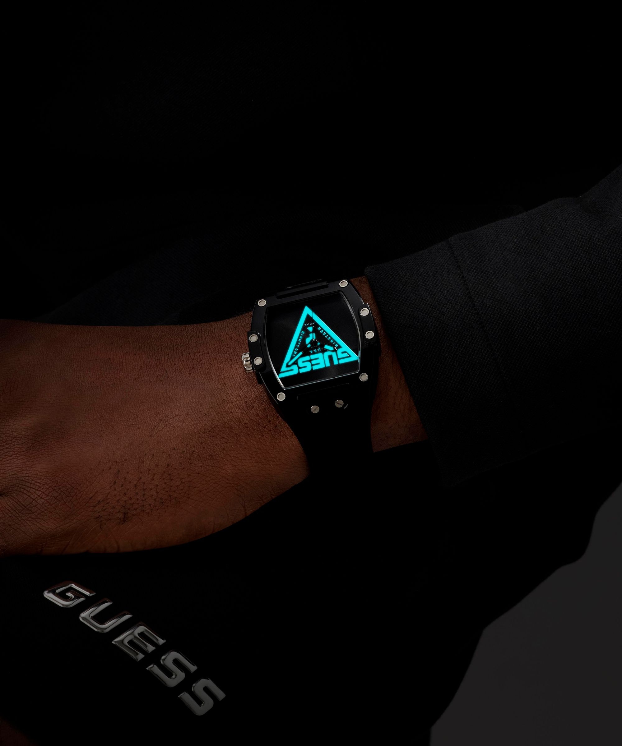 Guess Quarzuhr »PHOENIX« Armbanduhr, Herrenuhr, Silikonarmband, analog