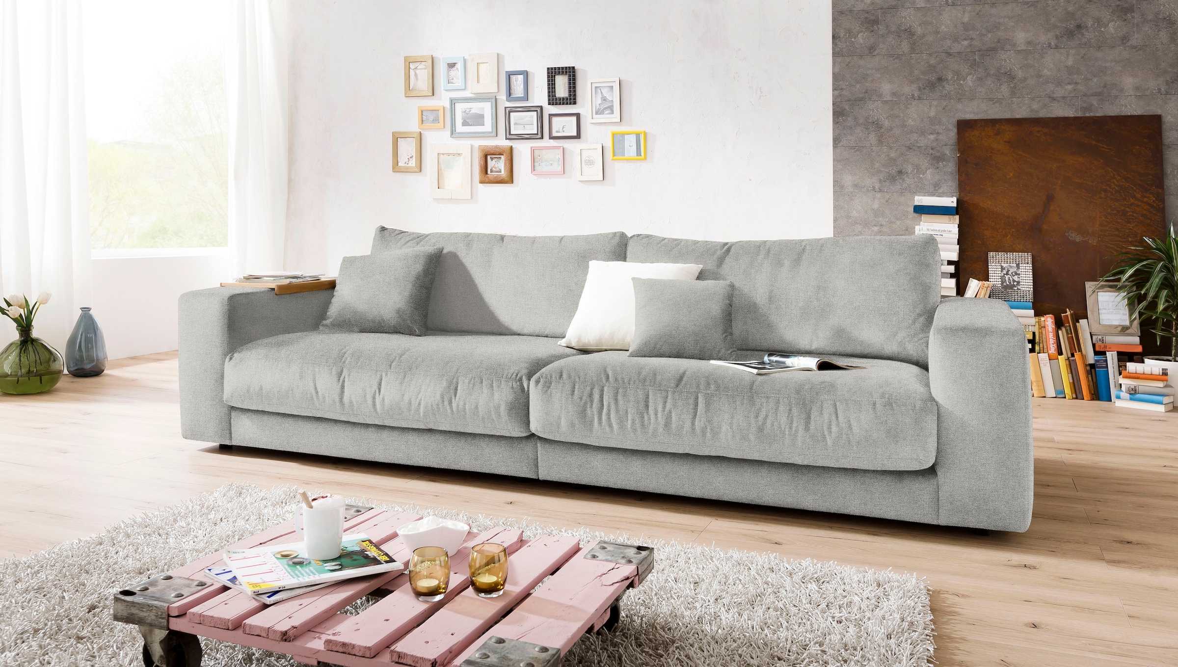 3C Candy Big-Sofa »Enisa II« incl. 1 Flatterkissen, Wahlweise mit Flecken-Schutz-Bezug Easy care