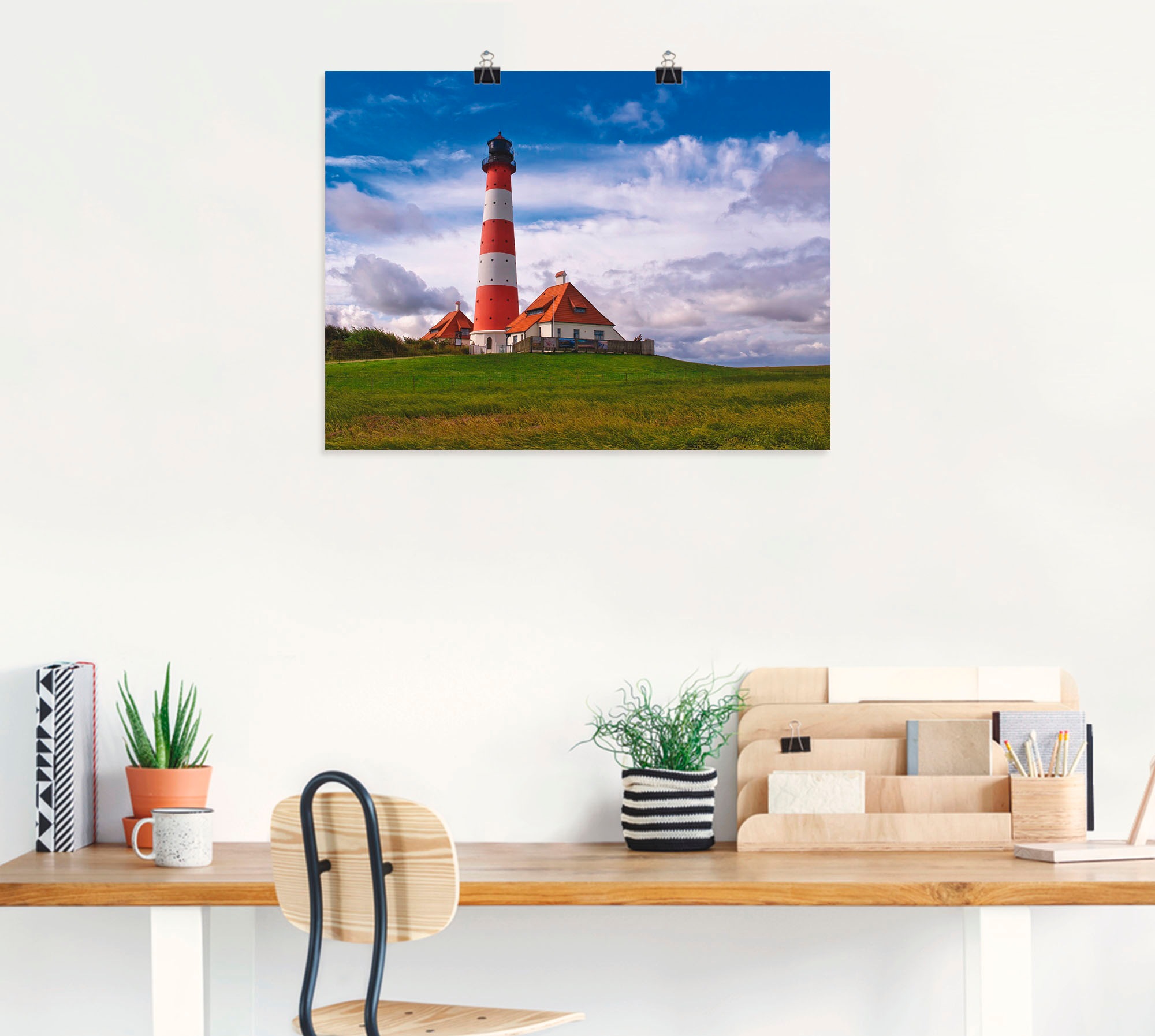 Artland Wandbild »Leuchtturm Westerheversand«, Gebäude, (1 St.), als Leinwandbild, Poster in verschied. Größen