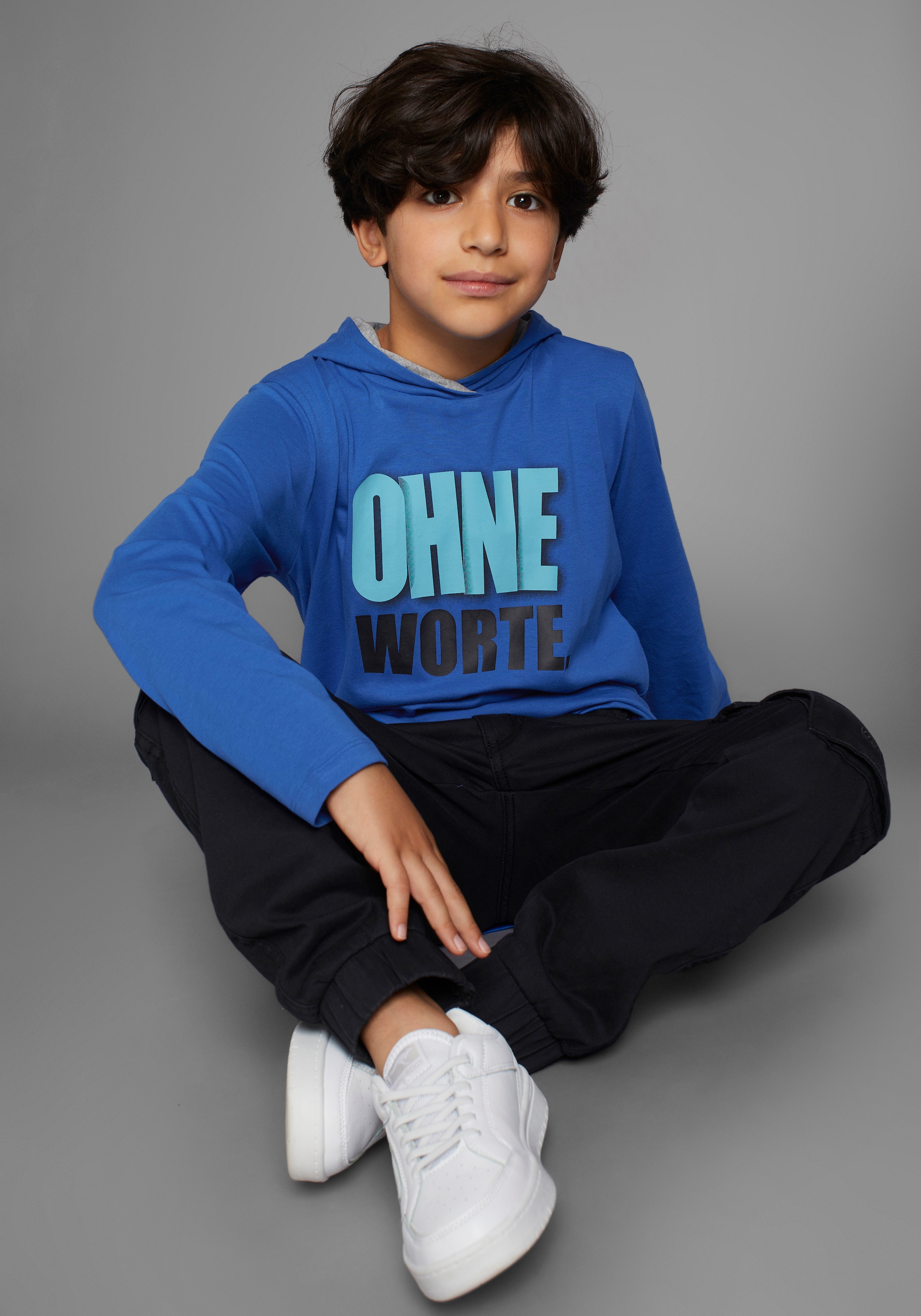 KIDSWORLD Kapuzenshirt »OHNE Worte!«, cooler Spruch