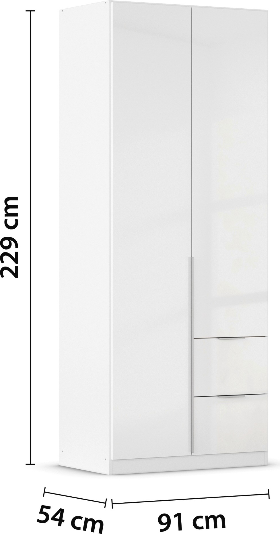 rauch Drehtürenschrank »Kleiderschrank Schrank Garderobe AGORDO mit Dekor- oder Hochglanzfront«, (in zwei Griff-Farben, Breiten 91-360 cm), mit Außenschubkästen, in 7 Breiten und 2 Höhen MADE IN GERMANY