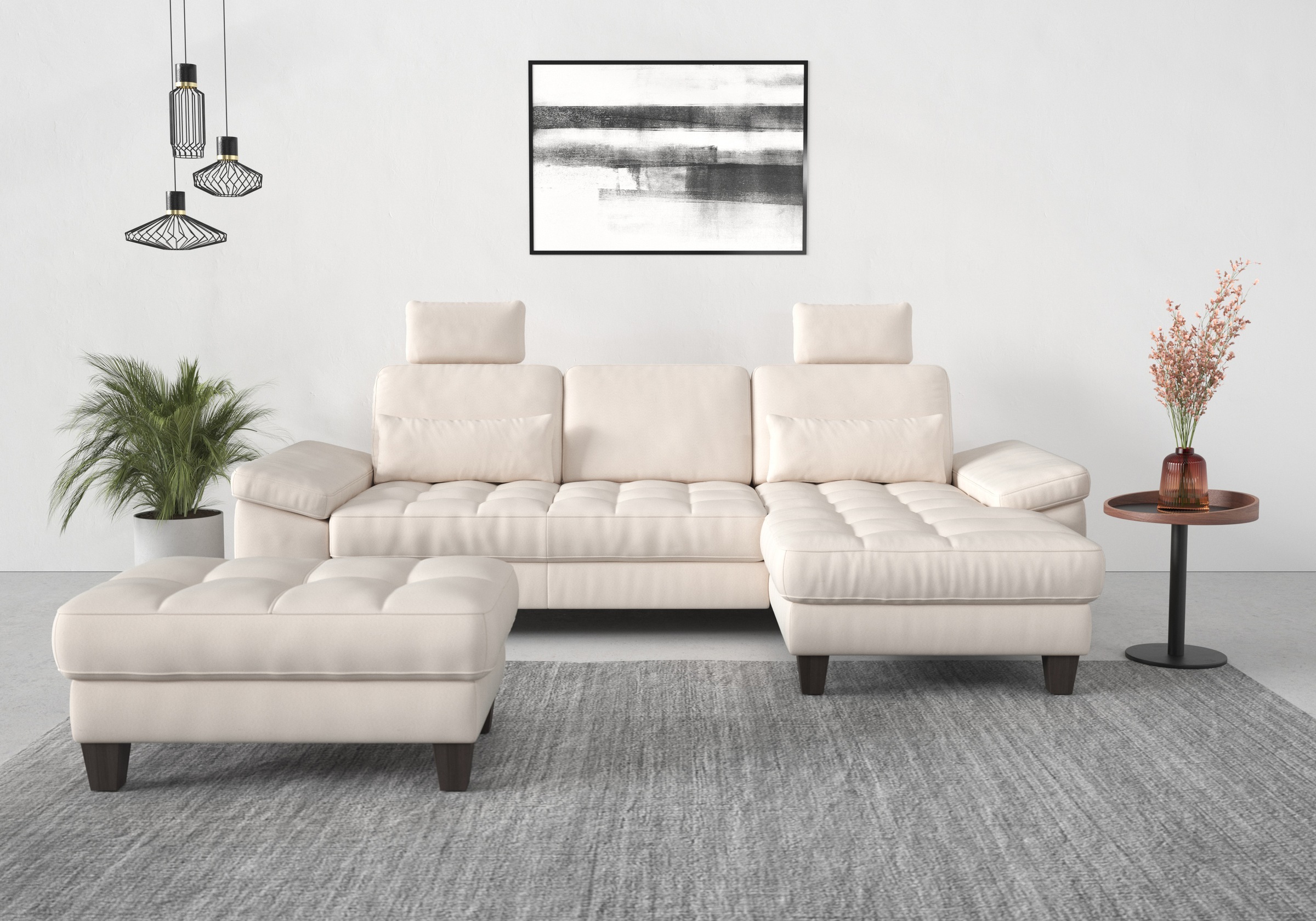 sit&more Ecksofa »Westham L-Form«, Recamiere, mit oder ohne Bettfunktion, Bettkasten, Füße wengefarben