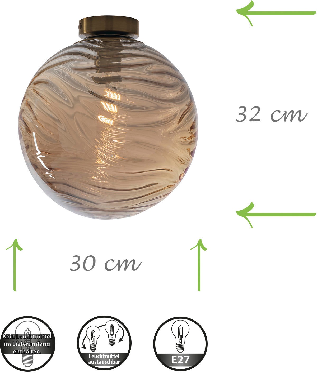 ECO-LIGHT Hängeleuchte »Nereide«, Leuchtmittel E27 | Leuchtmittel wechselbar, hochwertiges Glas