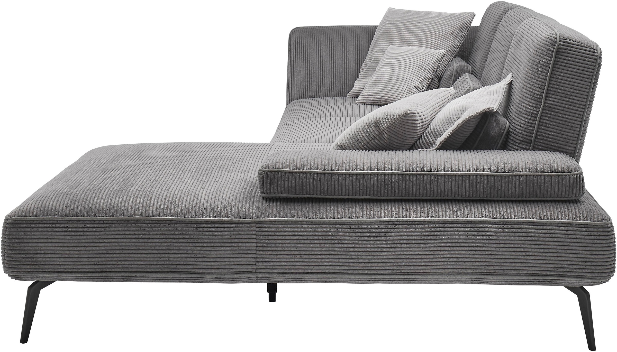 set one by Musterring Ecksofa »SO 4500, Füße schwarz matt, inkl Schwenkrückenfunktion, Cord, L-Form«, wahlweise mit Kopfstütze/Armteilverstellung/Rückenneigung