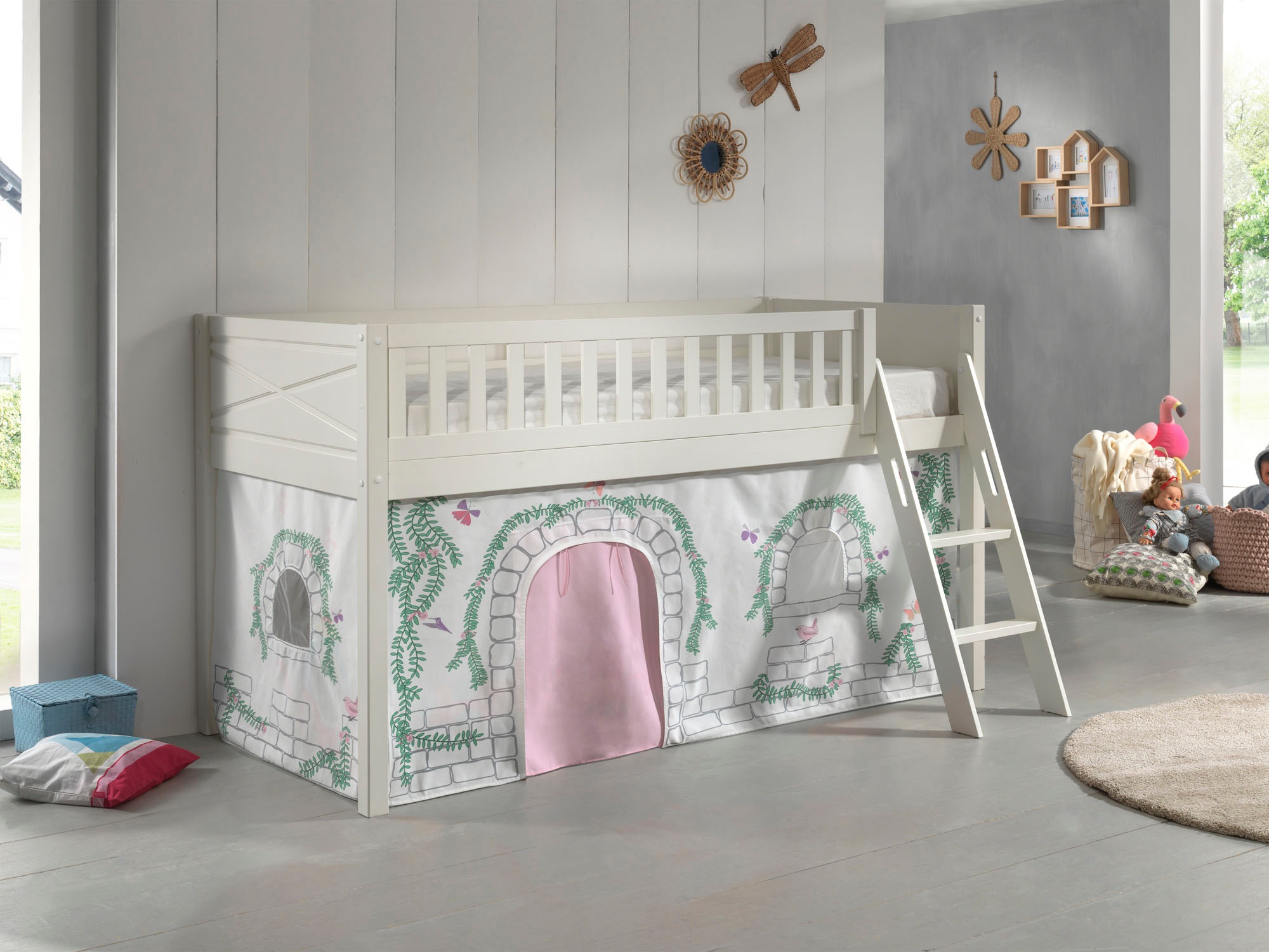 Vipack Hochbett "Scott" Made in Europe, mit schräger Leiter, LF 90x200 cm, günstig online kaufen