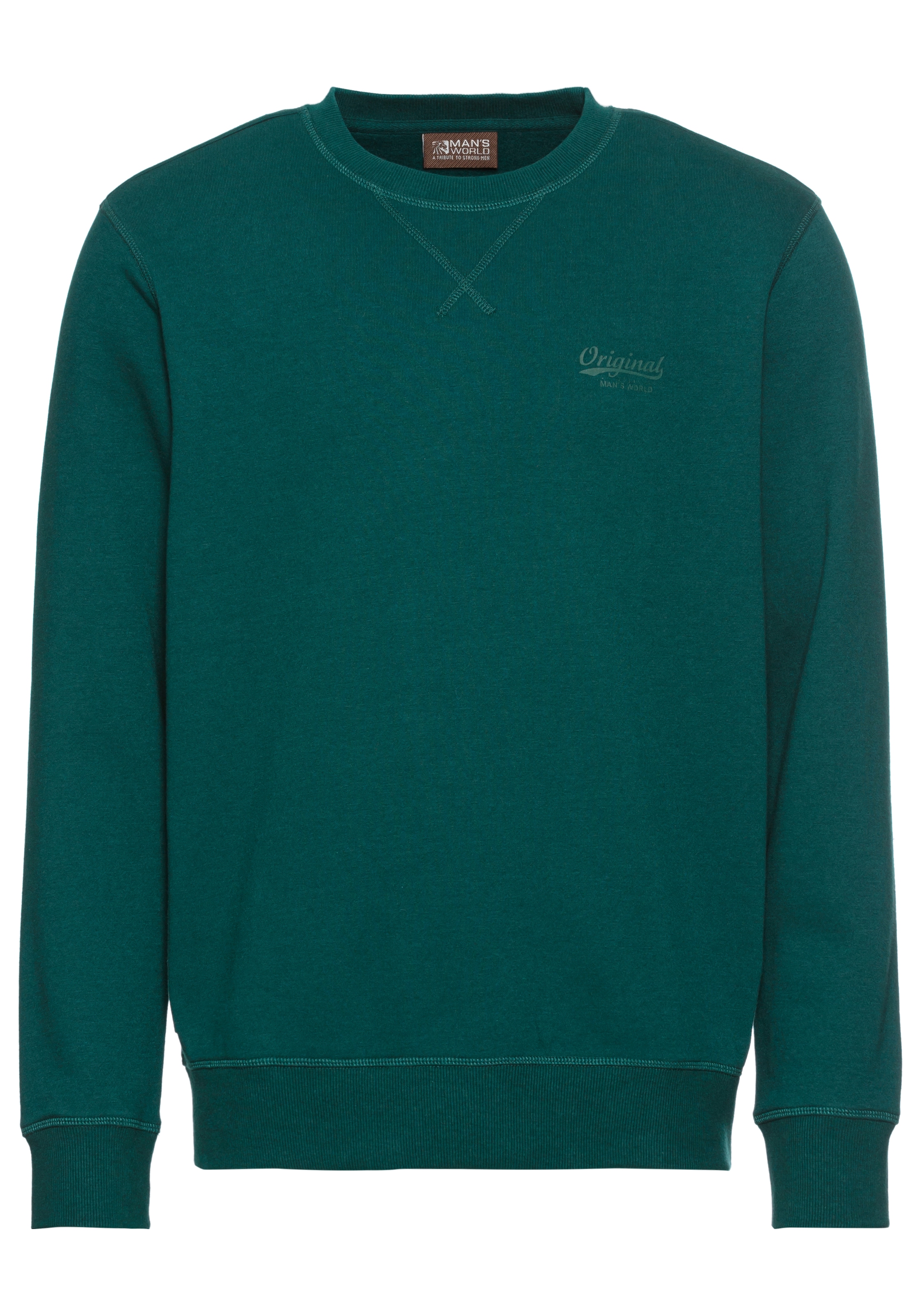 Man's World Sweatshirt, Langarm, Basic-Stil, unifarben, Rundhalsausschnitt