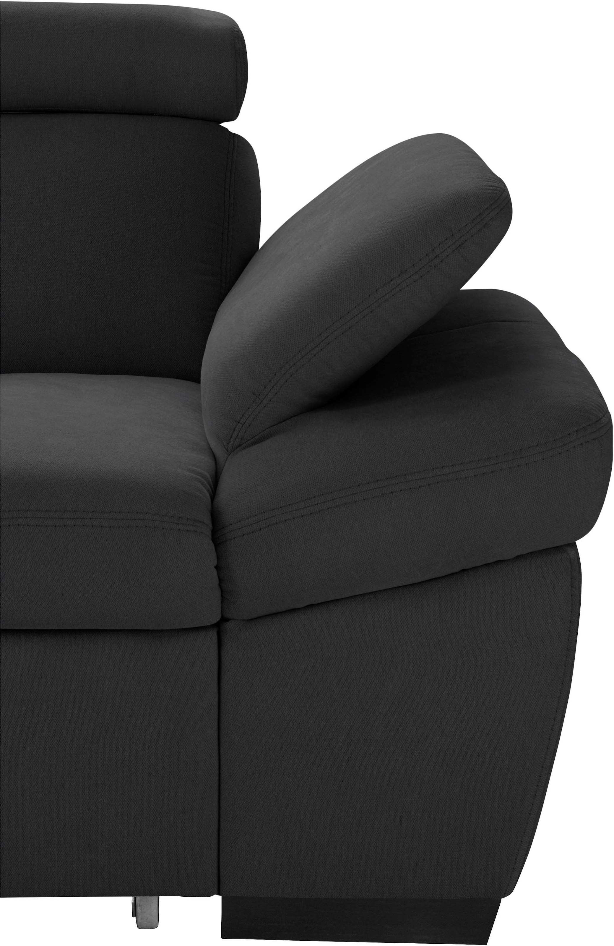 exxpo - sofa fashion Ecksofa »Salerno, klassisch modernes Funktionssofa, hoher Sitzkomfort, L-Form« inkl. Kopf- und Armteilverstellung, wahlweise mit Bettfunktion