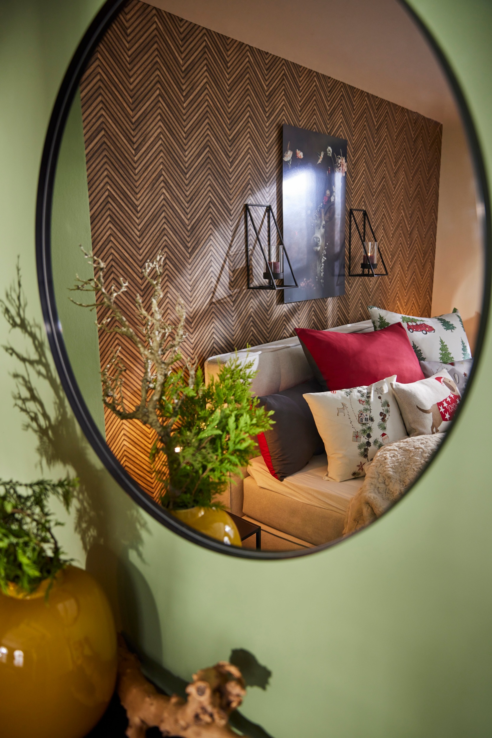 MIRRORS AND MORE Dekospiegel »Britney«, (1 St.), Wandspiegel, rund, Ø 80 cm, Metallrahmen