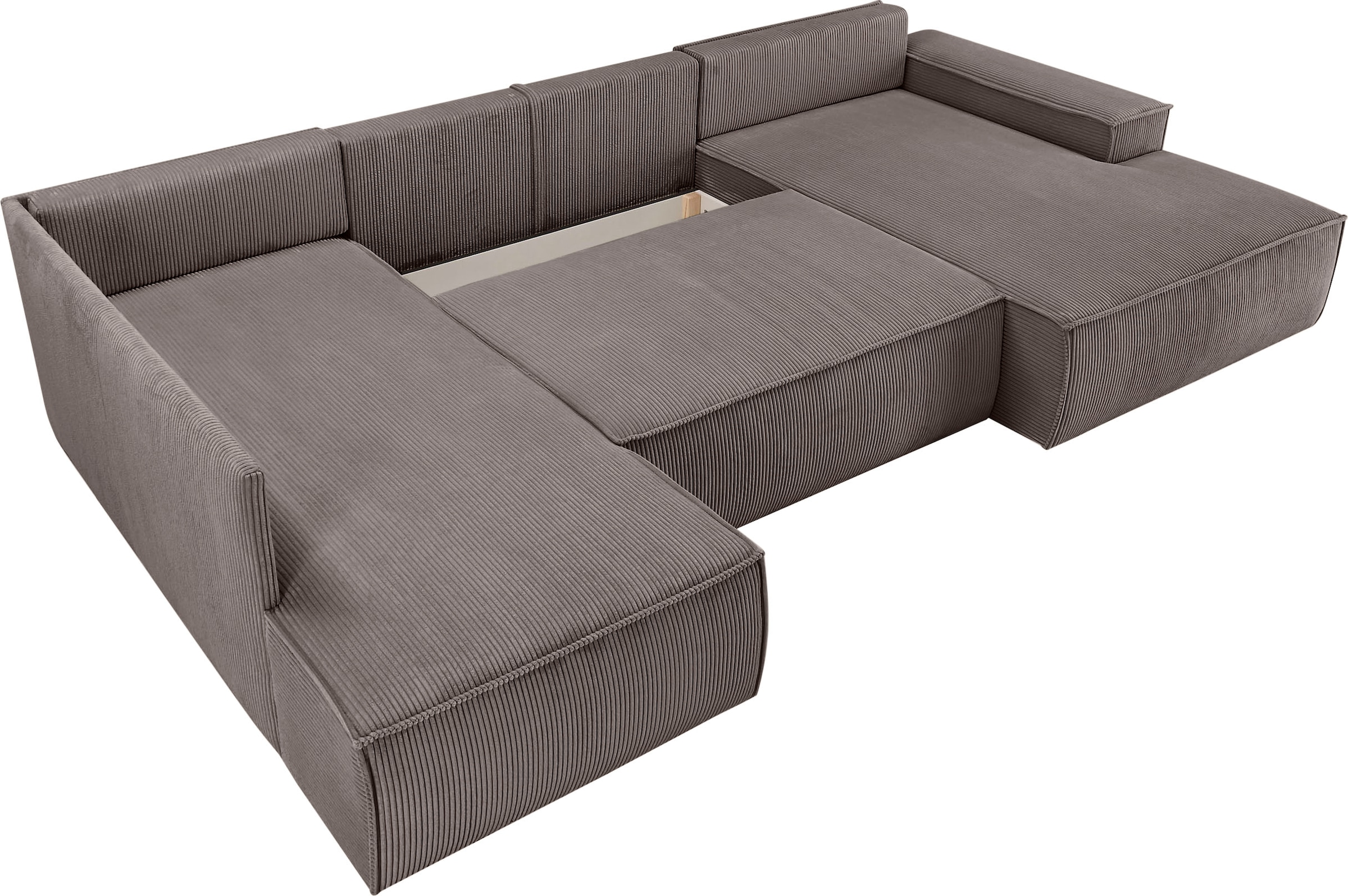 Home affaire Wohnlandschaft »SHERWOOD 329 cm, U-Form, Schlafsofa,«