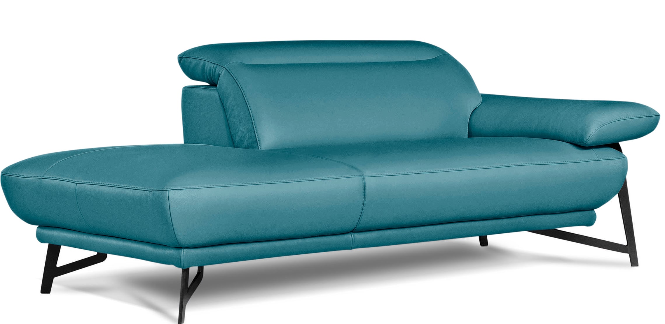 Egoitaliano Sofa »Anais, Design mit hohem Sitzkomfort, Fußfarbe schattengrau«, Set, Kopfteil verstellbar, Leder CAREZZA, türkis