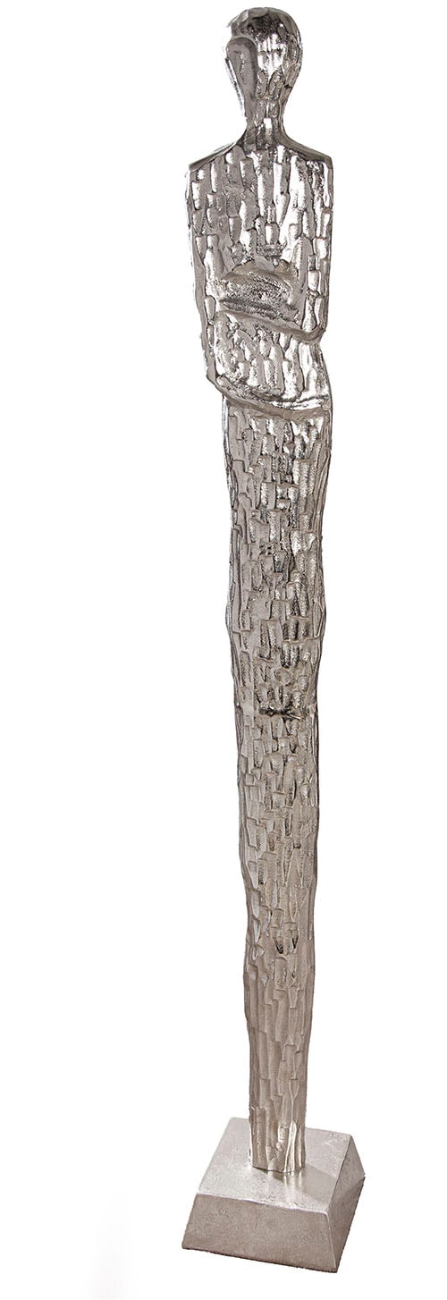 GILDE Dekofigur »Skulptur Frau Salvina silberfarben H. 156 cm« günstig online kaufen