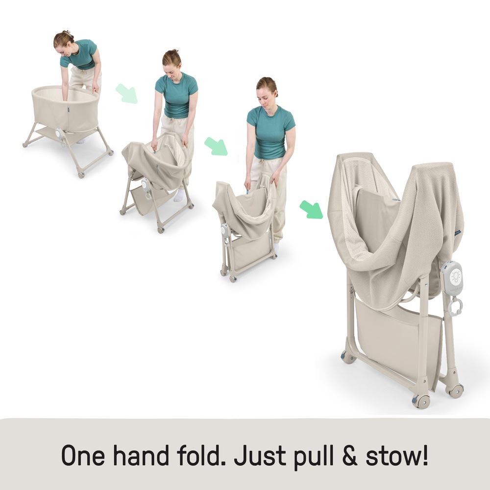 ingenuity Baby-Reisebett »Snooze & Stow™ Easy-Folding Bassinet, beige« faltbar