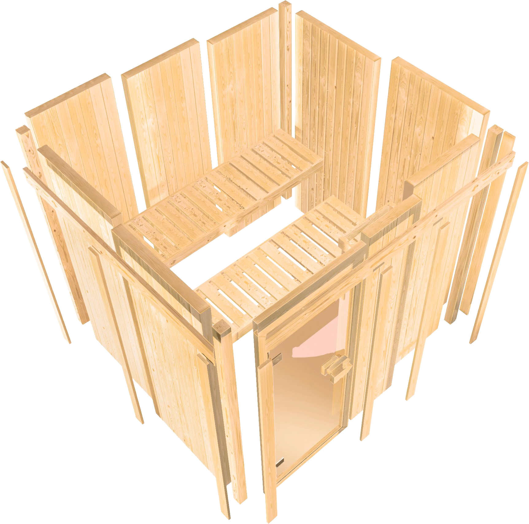 Karibu Sauna »Frigga 2« Set,  Ofen 9 kW Bio externe Strg easy