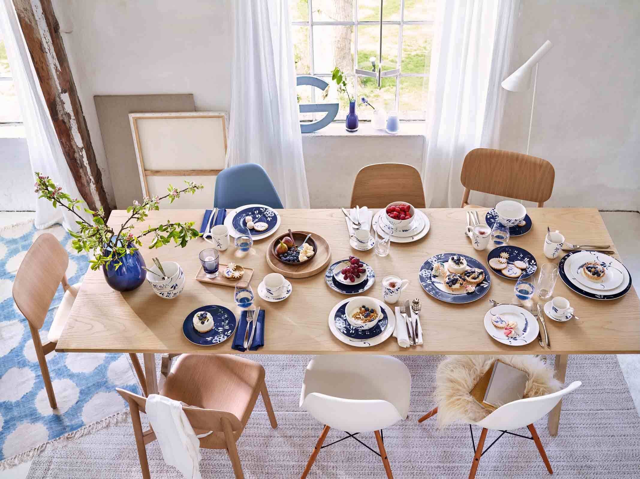 Villeroy & Boch Speiseteller »Speiseteller Vieux Luxembourg Brindille ø 27,1 cm weiß-blau«