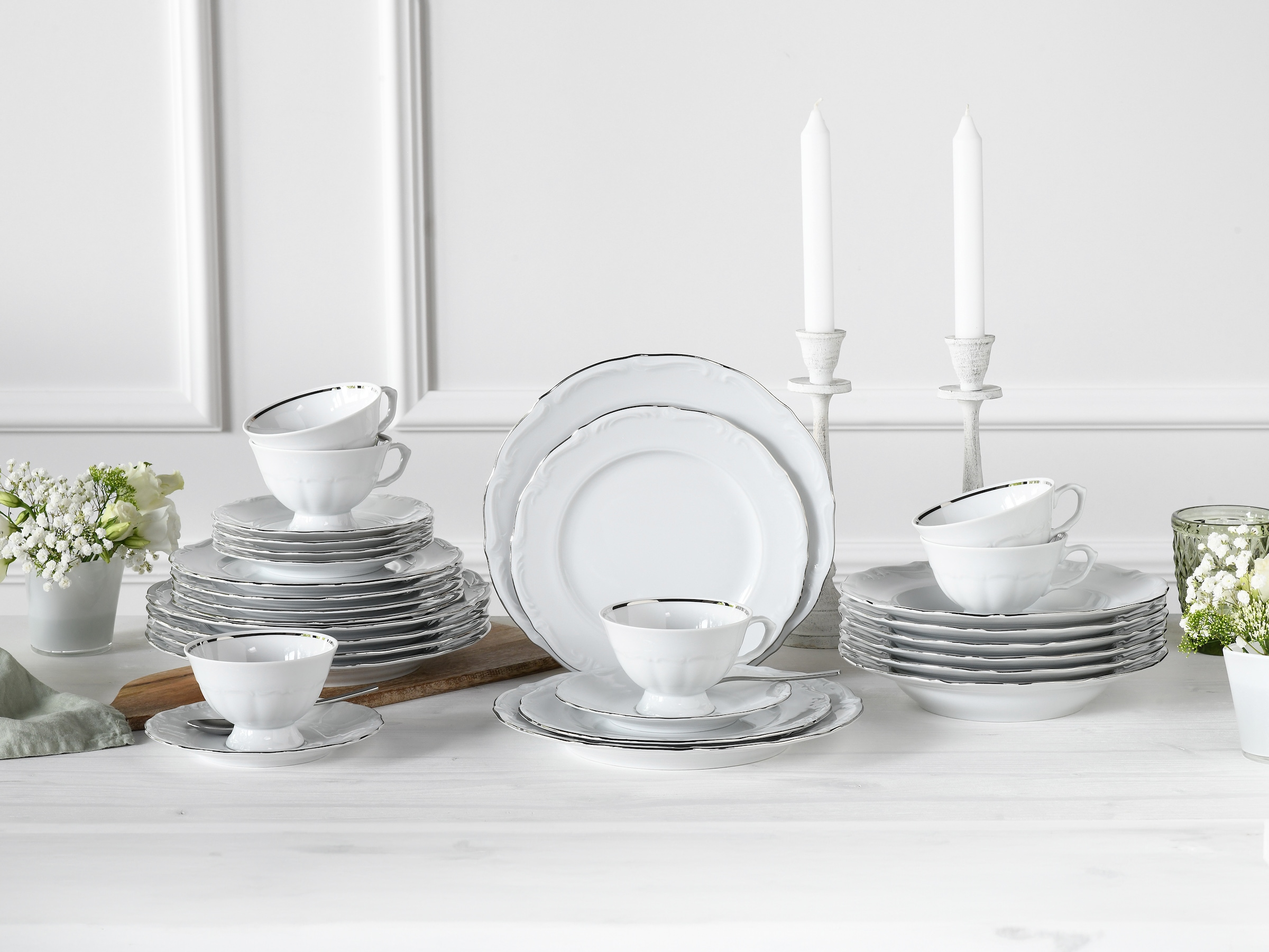CreaTable Kombiservice »Maria Theresia, Kombi-Service 30-tlg«, (Set, 30 tlg.), Traditionelle Porzellanform