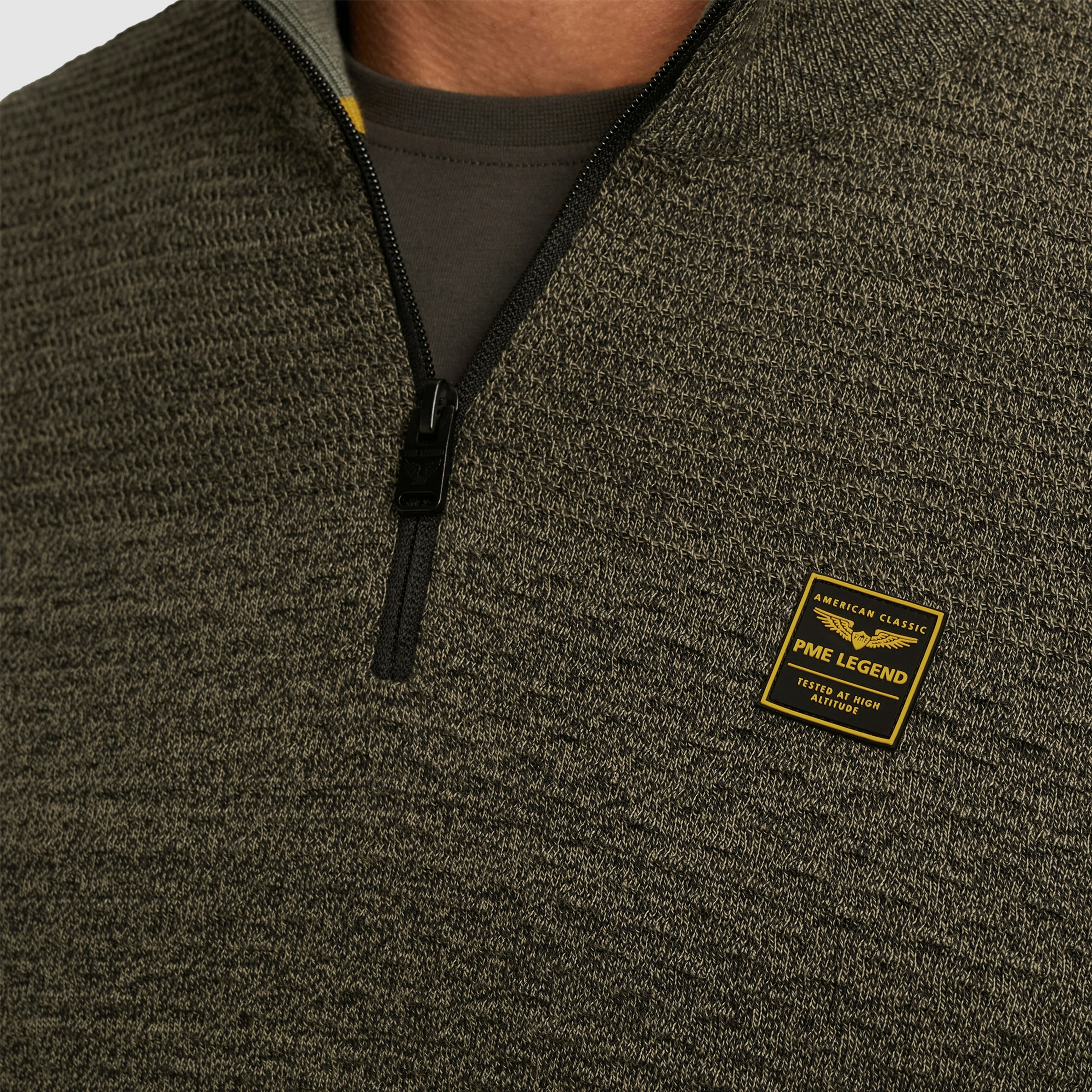 PME LEGEND Troyer mit Struktur-Muster und Logo-Badge