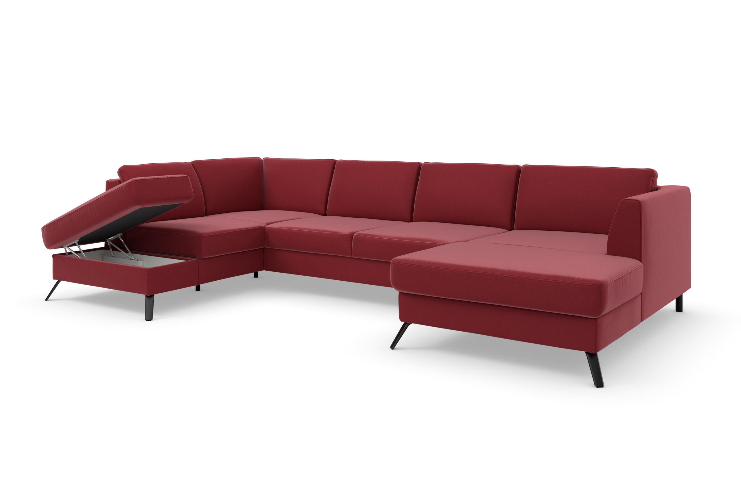 sit&more Wohnlandschaft »Olsen U-Form«, inklusive Sitztiefenverstellung, wahlweise mit Bettfunktion, 15cm hoch
