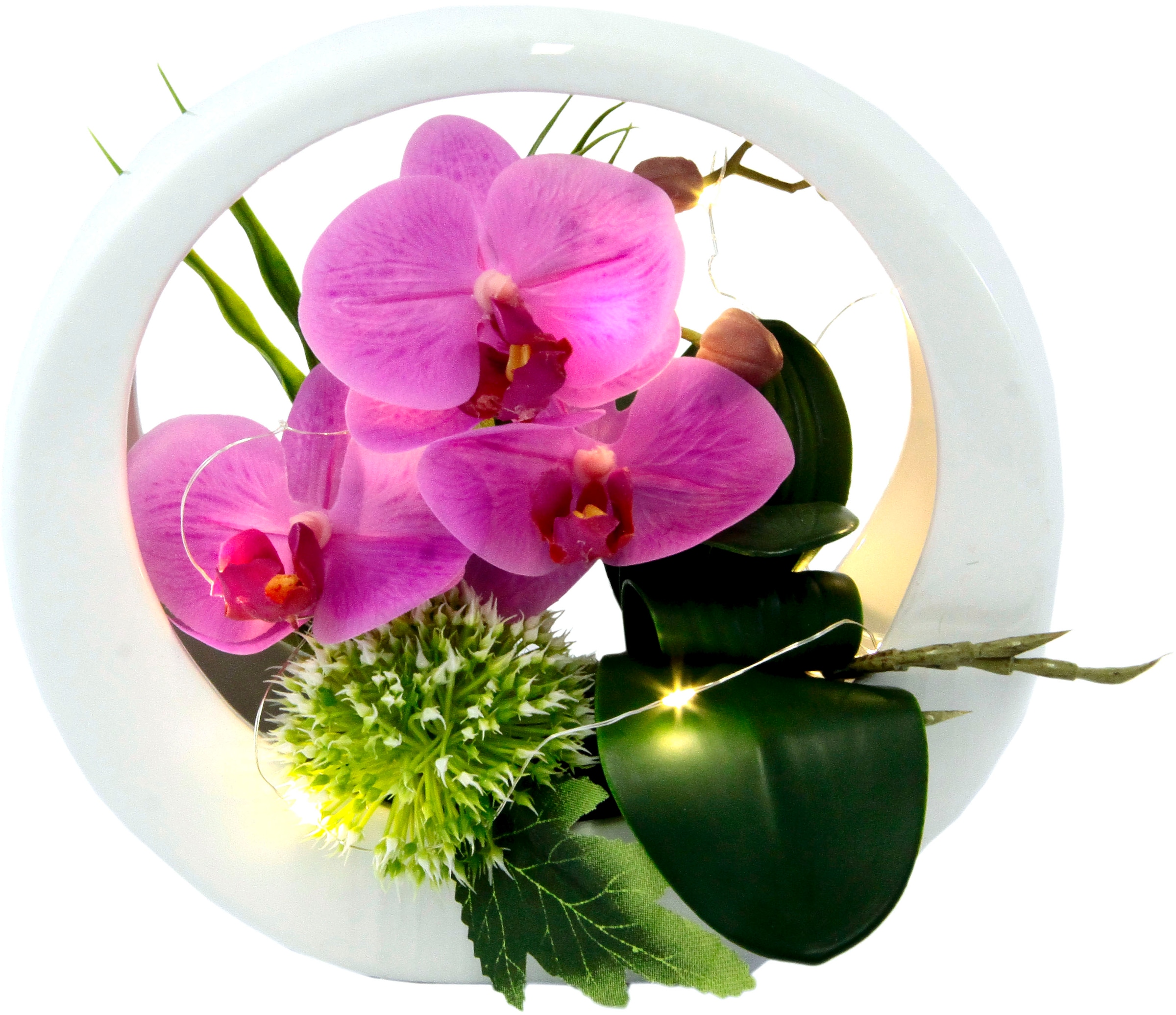 bestellen Rechnung im mit LED-Beleuchtung auf I.GE.A. Kunstorchidee Keramiktopf, »Orchidee«,