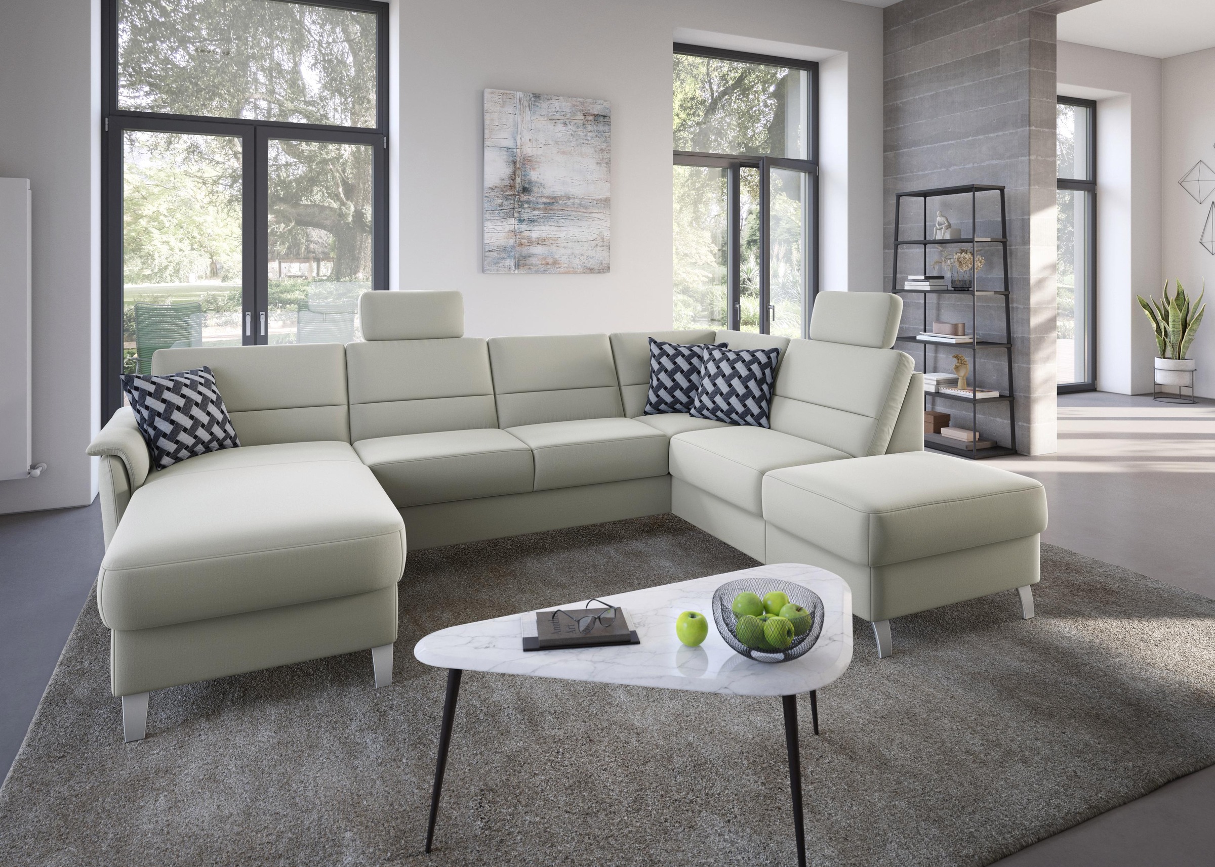 sit&more Wohnlandschaft »Palmera U-Form«, Federkern, wahlweise mit Bettfunktion und mit/ohne Stauraum