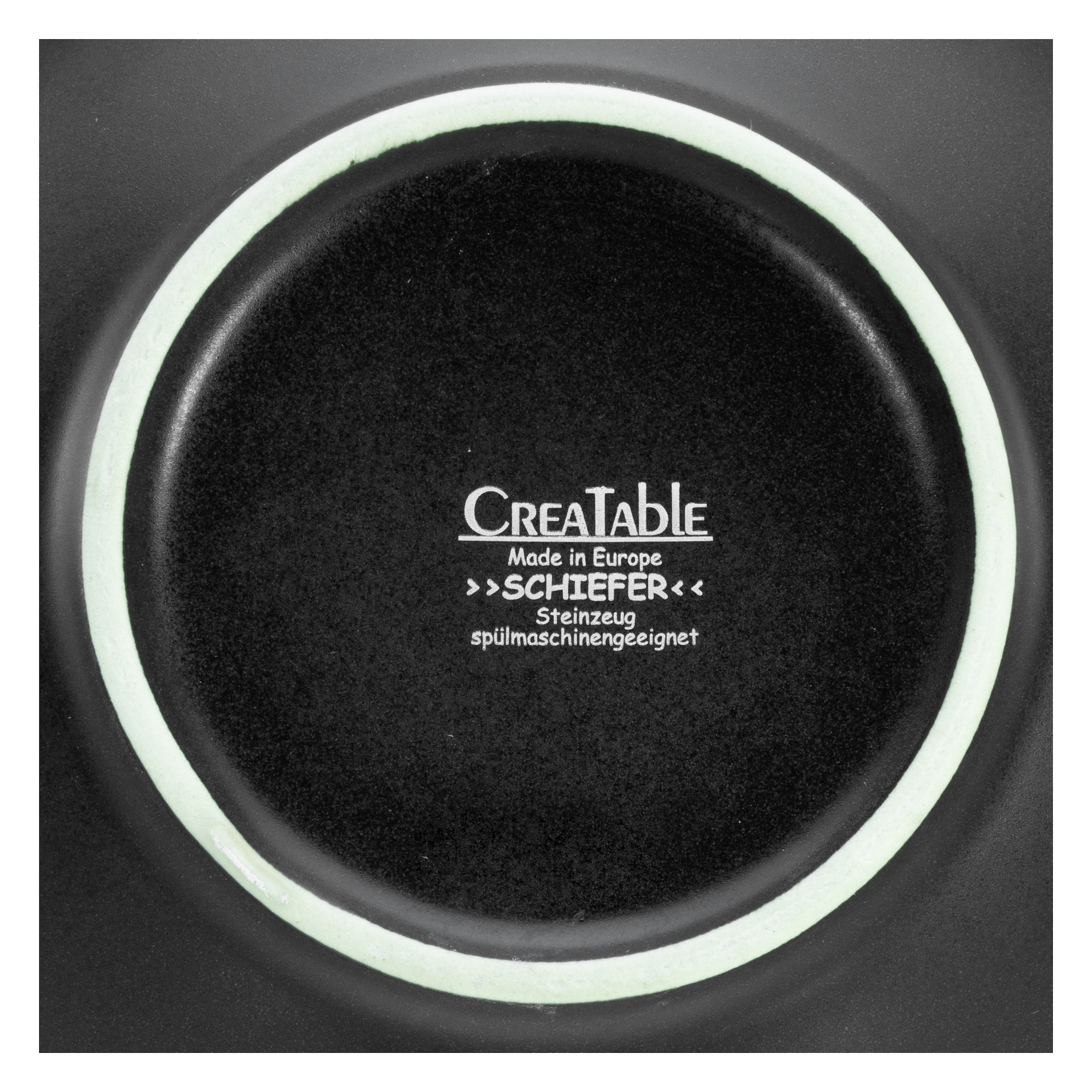 CreaTable Pastateller »Schiefer Black, Pasta Gourmetteller Set 2-tlg«, (Set, 2 St.), Seidenmatte Spezialglasur, Ausdruckstarkes Relief