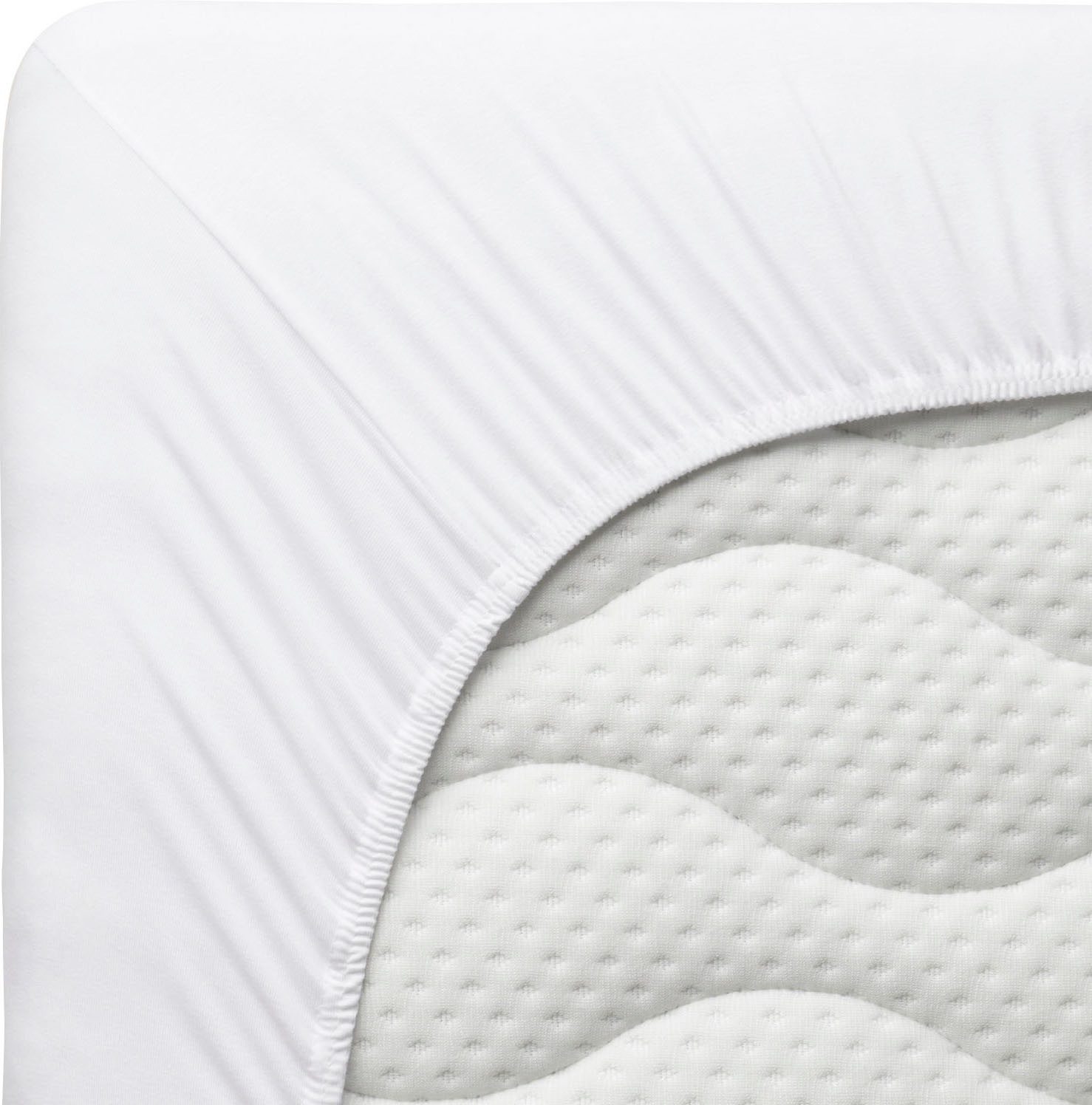 Schlafgut Spannbettlaken »PURE Bio-Baumwolle mit Elasthan, dehnbar blickdicht, straff, Bettlaken«, PREMIUM Laken für Matratzen bis 30cm Höhe, in 90x200, 140x200, 180x200