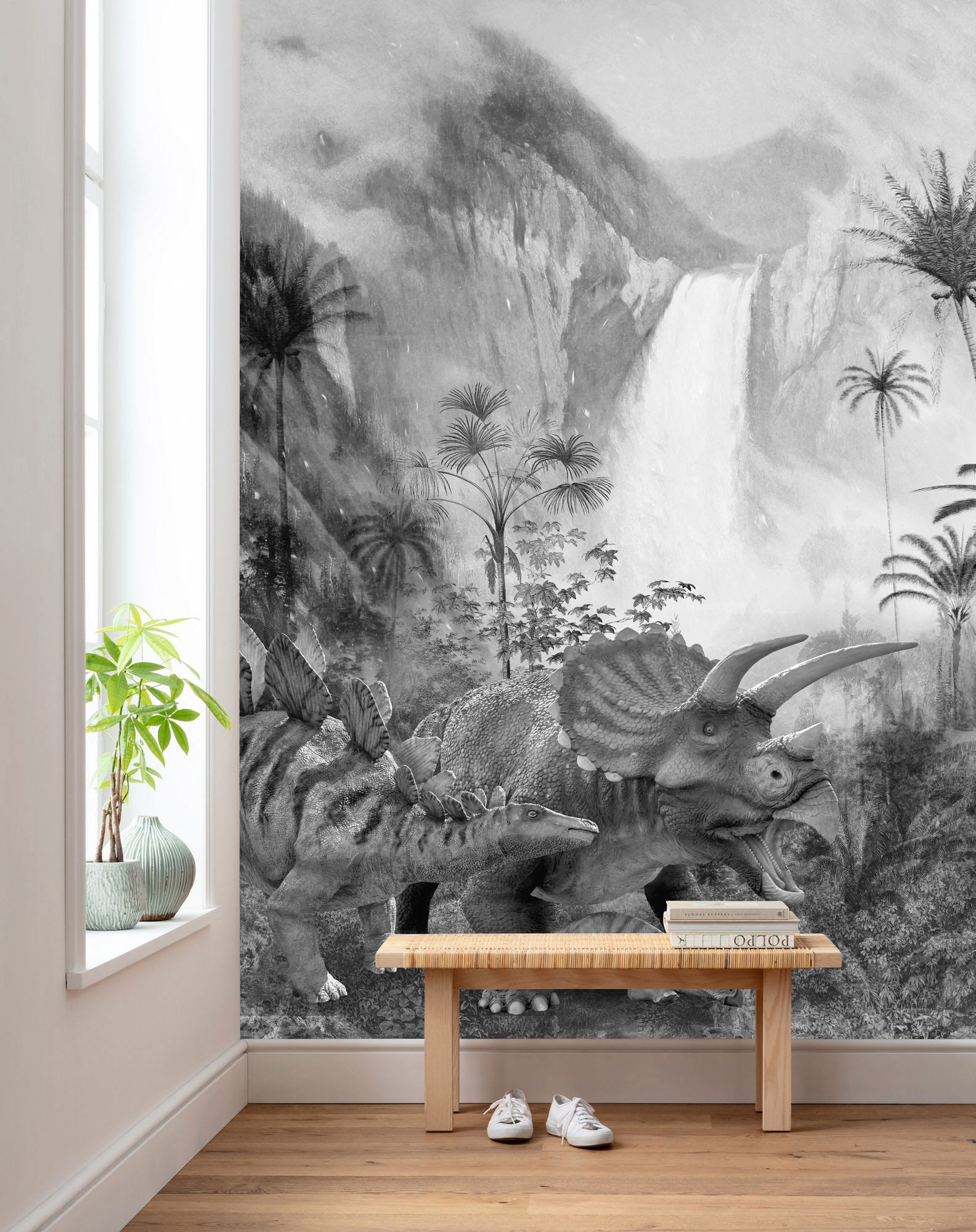 Komar Vliestapete »Digitaldruck Vlies -  Jurassic Waterfall - Größe 200 x 280 cm« bedruckt glatt Kinderzimmer