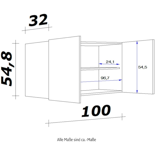 Flex-Well Hängeschrank »Vintea«, (B x H x T) 100 x 54,8 x 32 cm, mit  Metallgriffen auf Rechnung bestellen