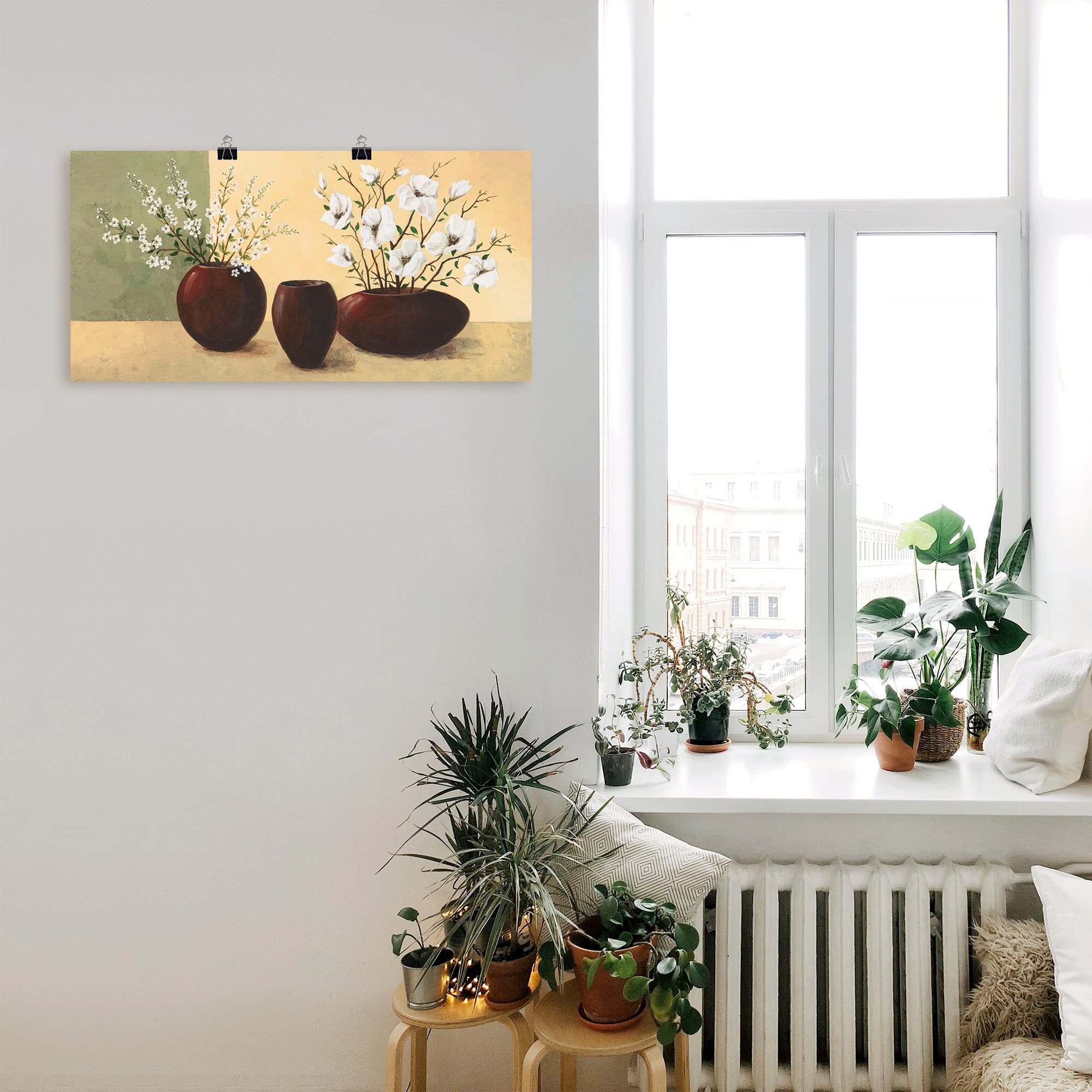 Artland Wandbild »Magnolien«, Vasen & Töpfe, (1 St.), als Alubild, Outdoorbild, Leinwandbild, Poster, Wandaufkleber