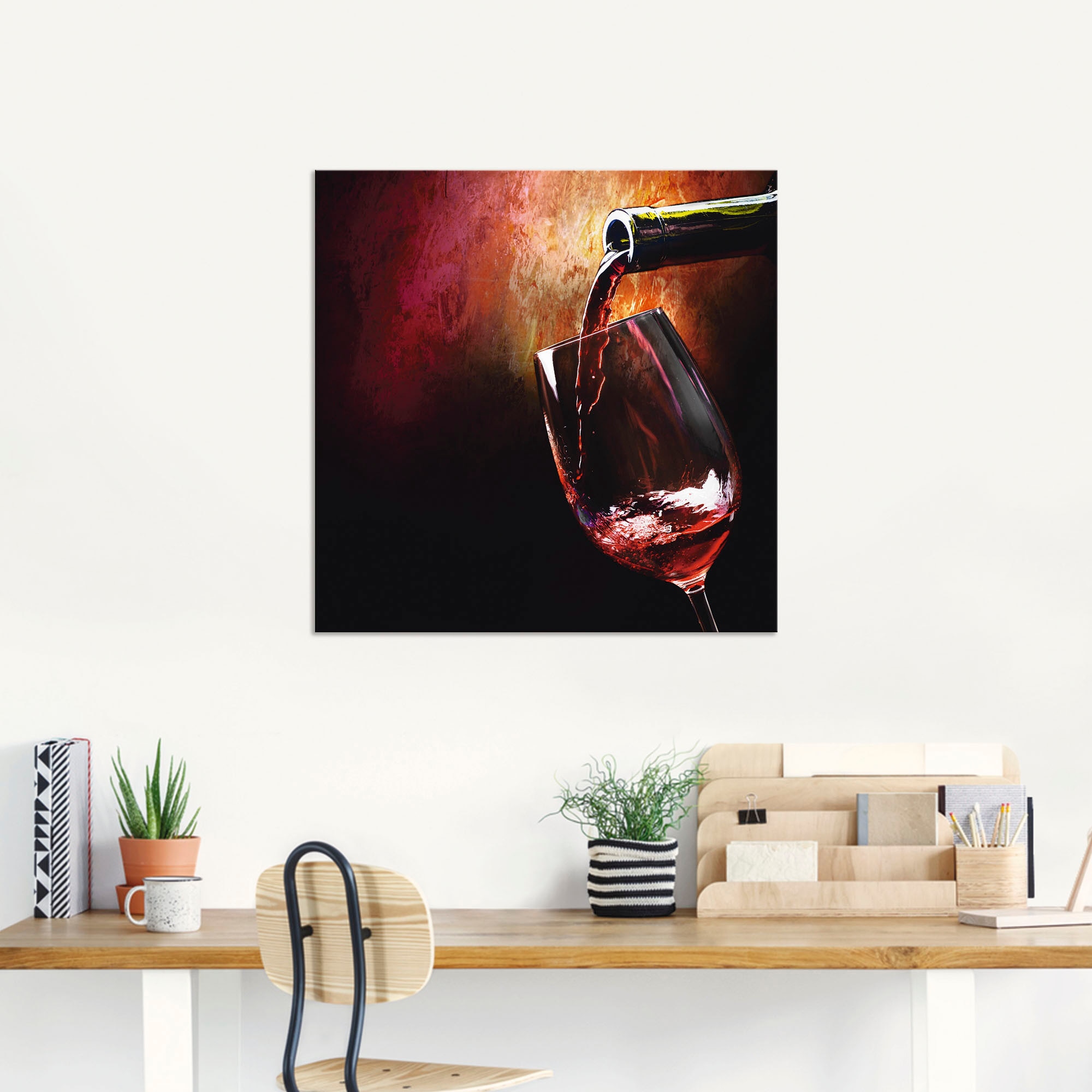 Artland Wandbild »Wein - Rotwein«, Getränke, (1 St.), als Alubild, Outdoorbild, Leinwandbild, Poster, Wandaufkleber