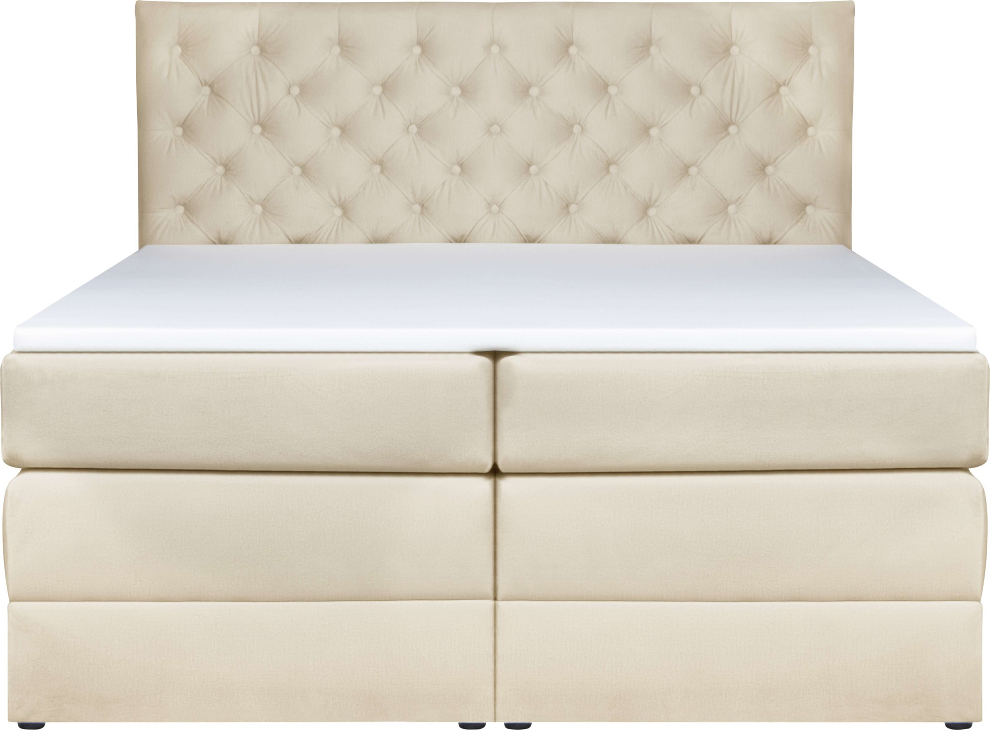 Home affaire Boxspringbett »SELJORD mit Bettkasten, Matratze und Topper, Breite 160 oder 180 cm« Bonnell- oder Taschenfederkernmatratze (H2, H3, H4), mit Knopfheftung