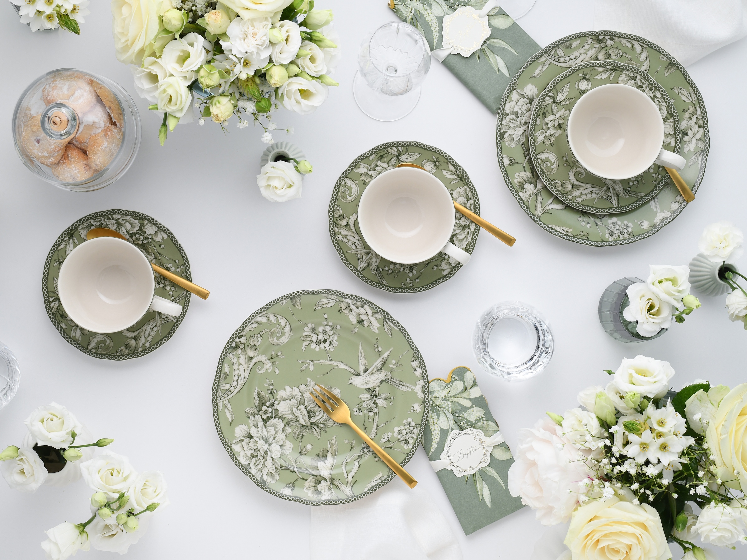CreaTable Kaffeeservice »Adelaide, Service 12-tlg.« Nostalgischer Vintage Dekor, Elegante Form