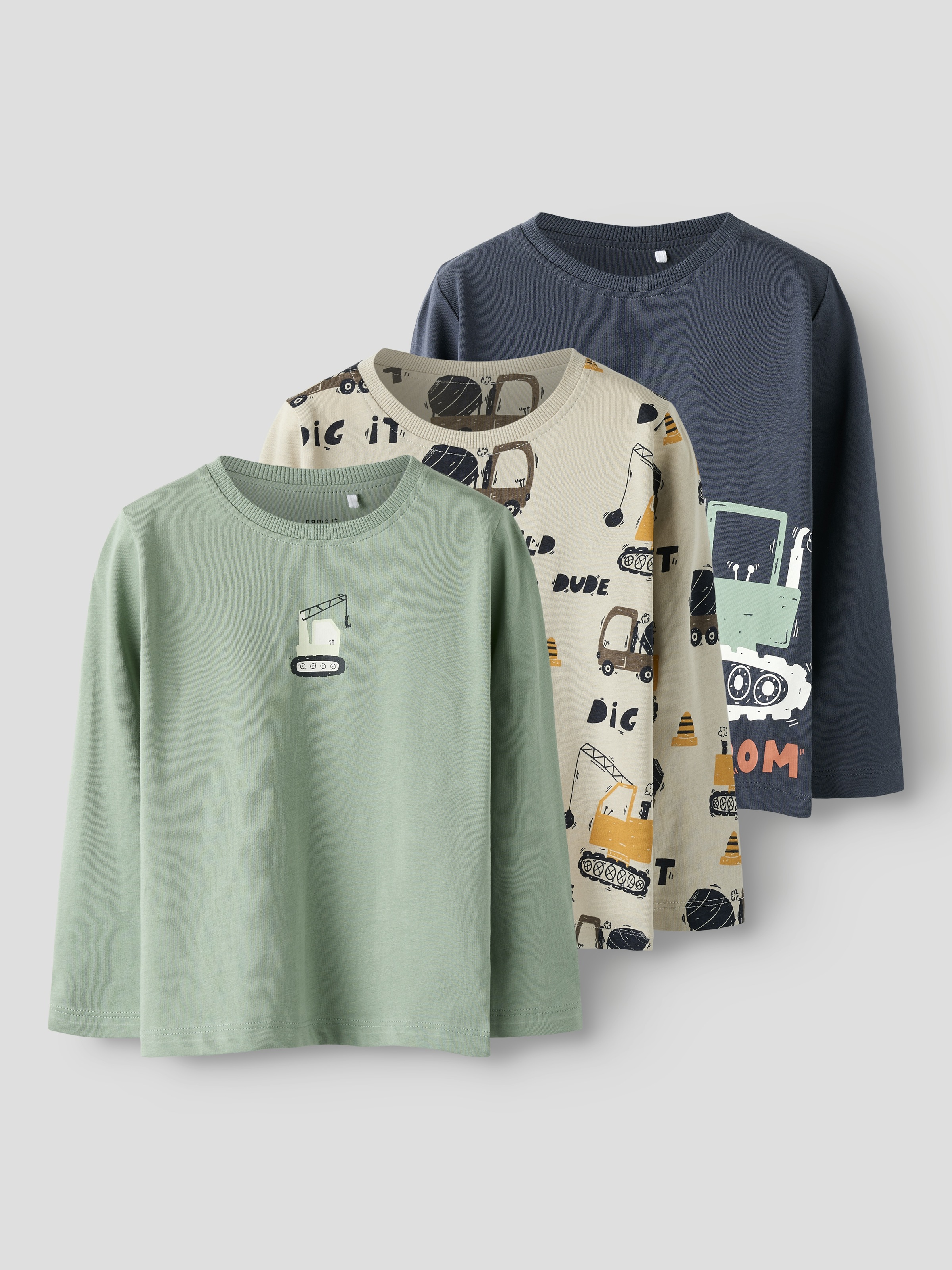 Name It Langarmshirt »NMMNIKO 3P LS TOP«, (Packung, 3 tlg.)