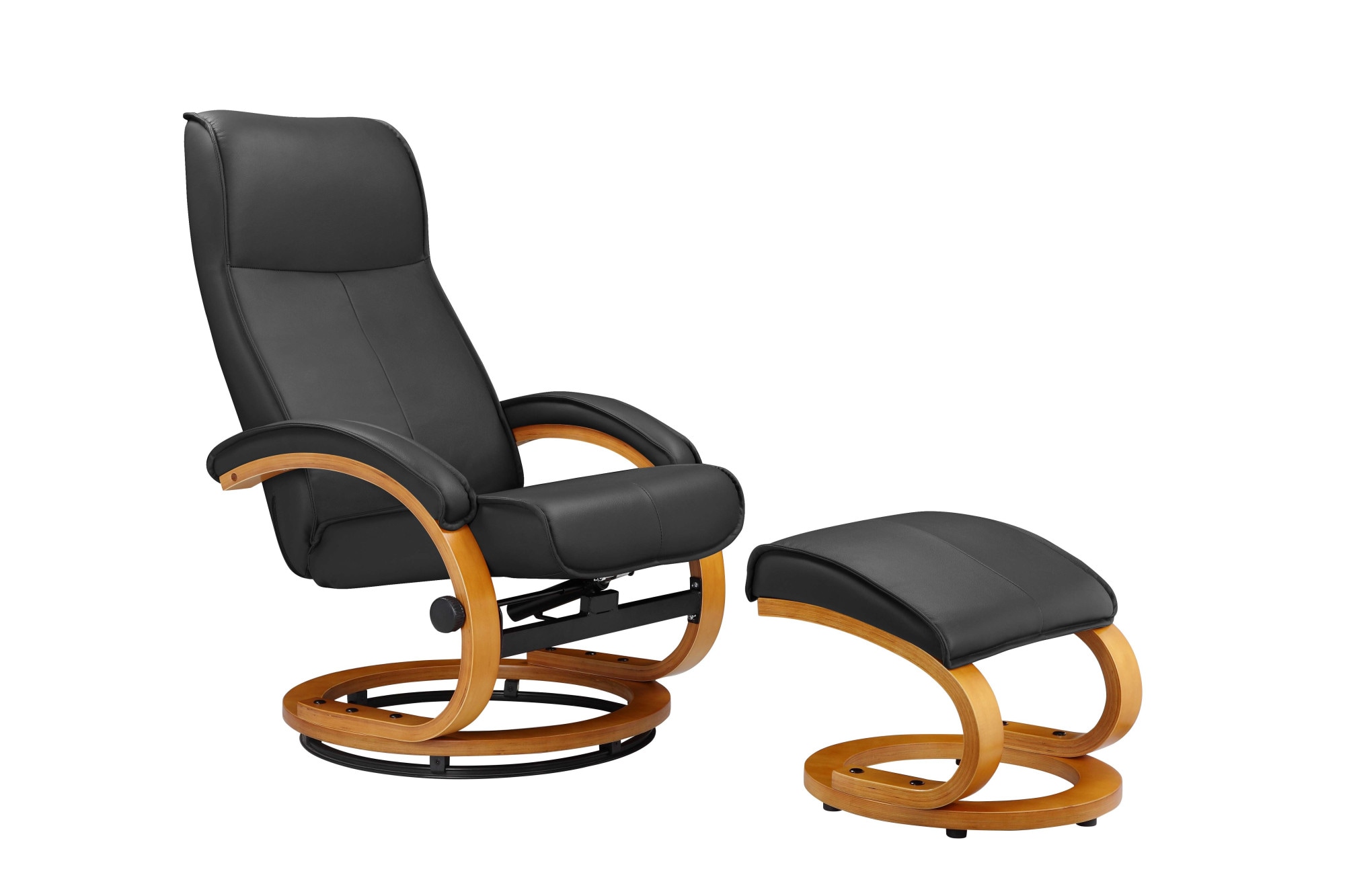 Home affaire Relaxsessel »Paris, TV-Sessel mit Hocker und manueller Liegefunktion«, (Set, 2 St., bestehend aus Sessel und Hocker), Dreh- und Kippfunktion, NaturLEDER®