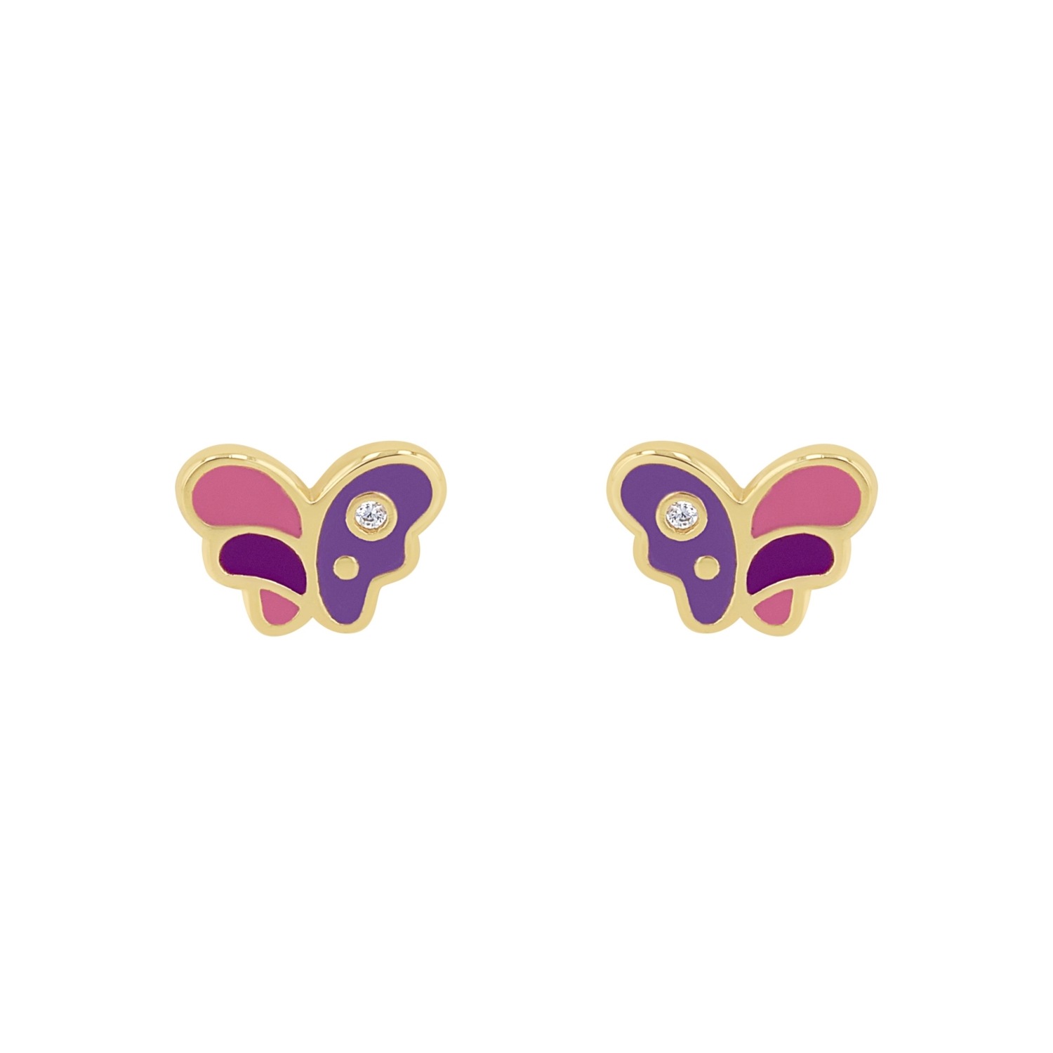 Prinzessin Lillifee Paar Ohrstecker »Schmetterlinge, 2037950«, mit Zirkonia (synth.)