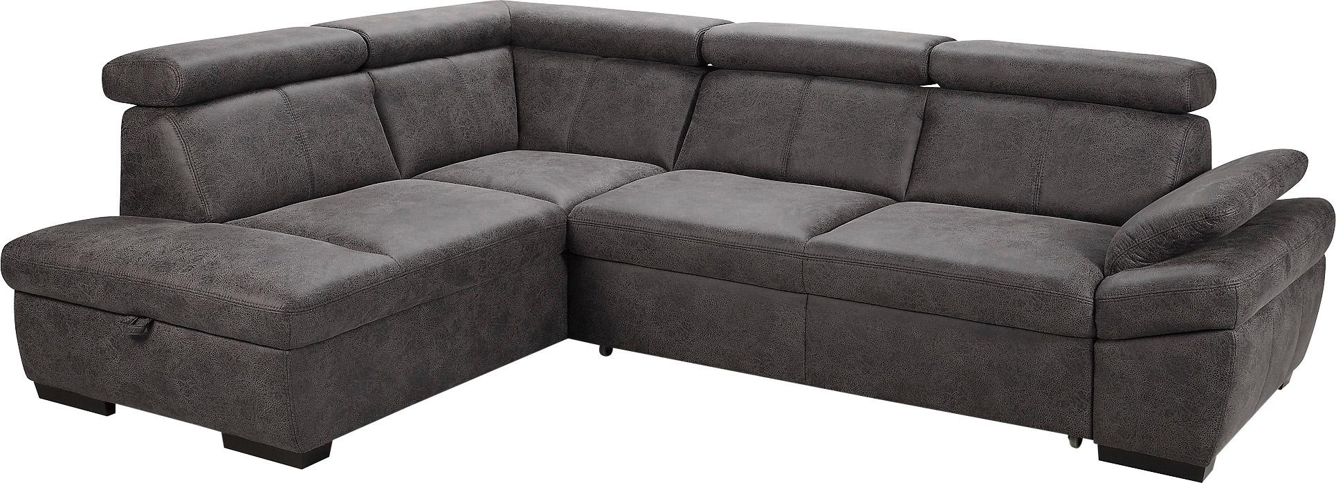 exxpo - sofa fashion Ecksofa »Salerno, klassisch modernes Funktionssofa, hoher Sitzkomfort, L-Form«, inkl. Kopf- und Armteilverstellung, wahlweise mit Bettfunktion