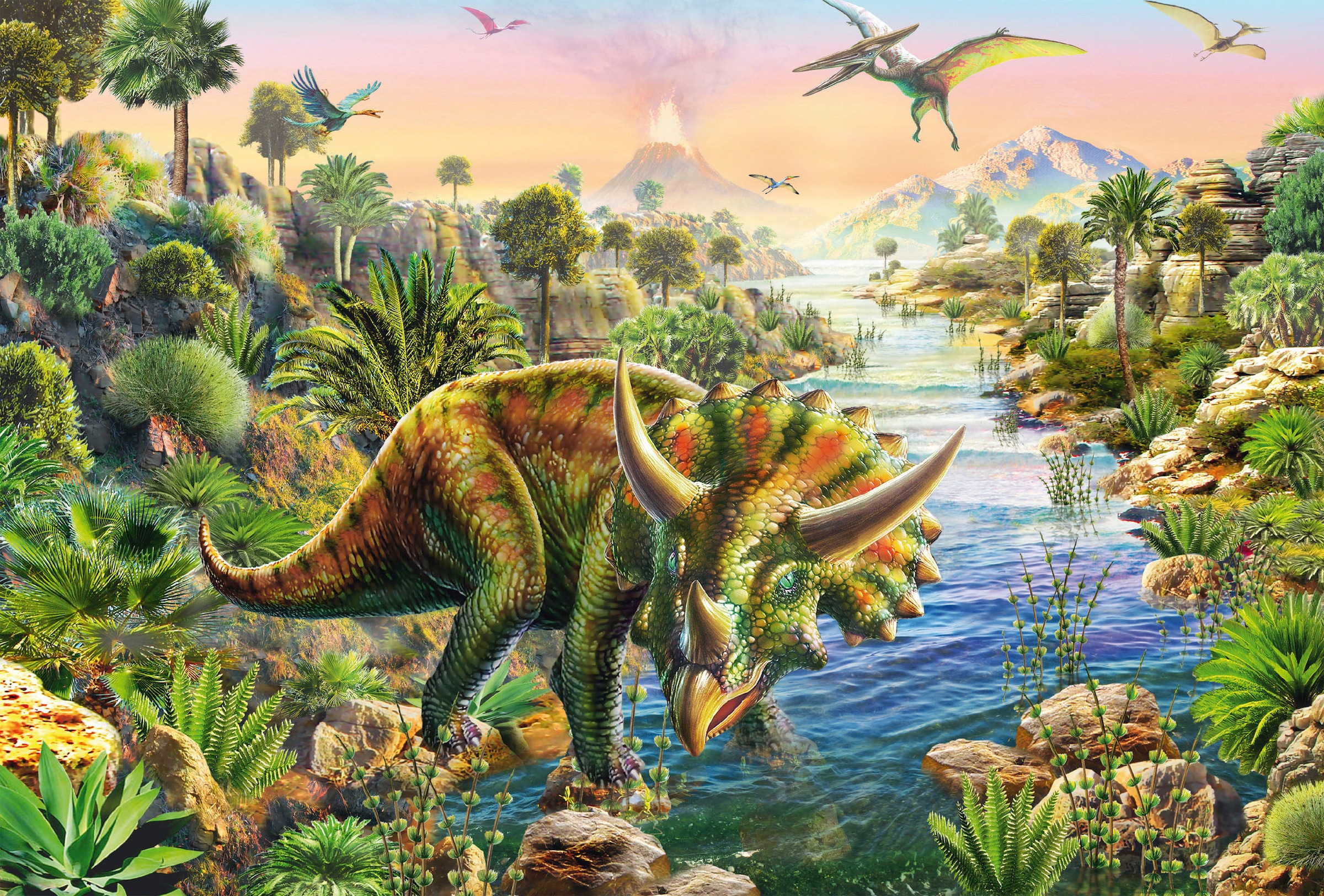 Schmidt Spiele Puzzle »Abenteuer mit den Dinos«, (144 tlg.), 3x48 Teile