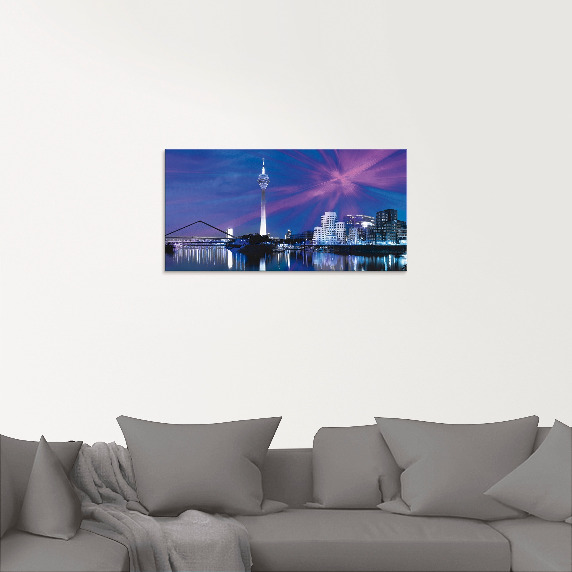Artland Glasbild »Düsseldorf Skyline Abstrakte Collage«, Deutschland, (1 St.), in verschiedenen Größen