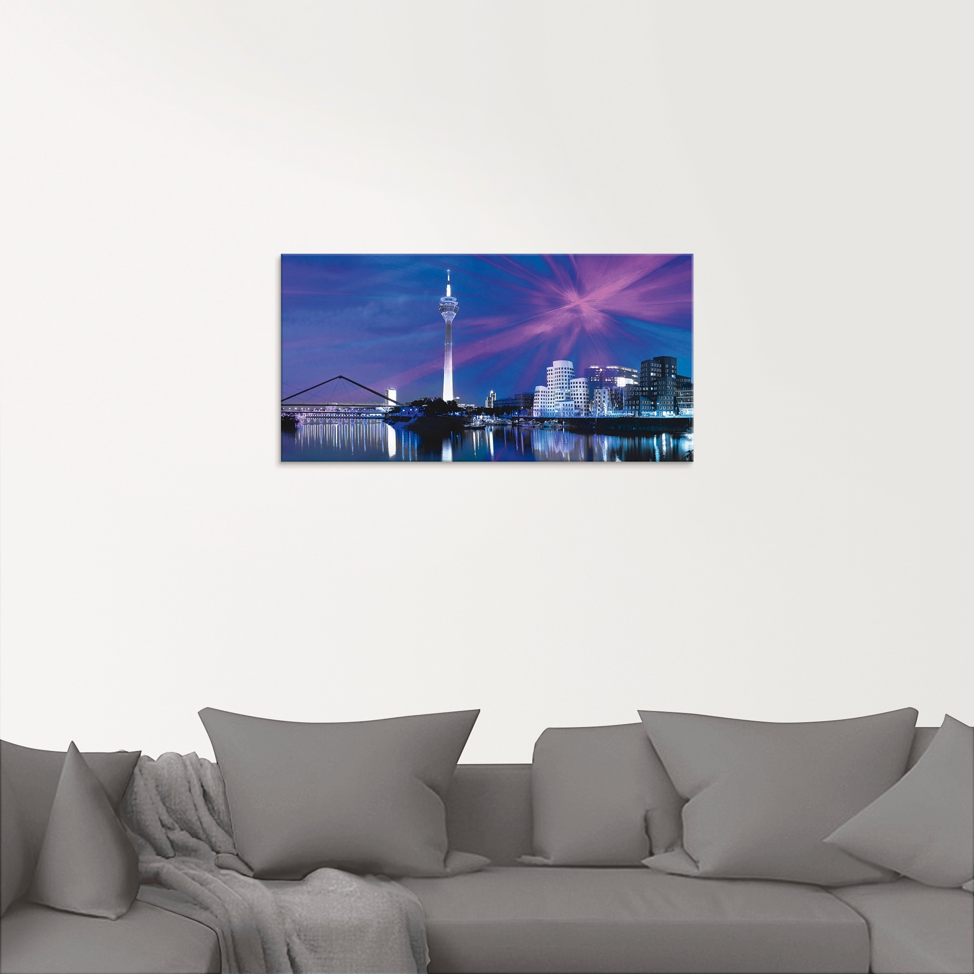 Artland Glasbild "Düsseldorf Skyline Abstrakte Collage", Deutschland, (1 St günstig online kaufen