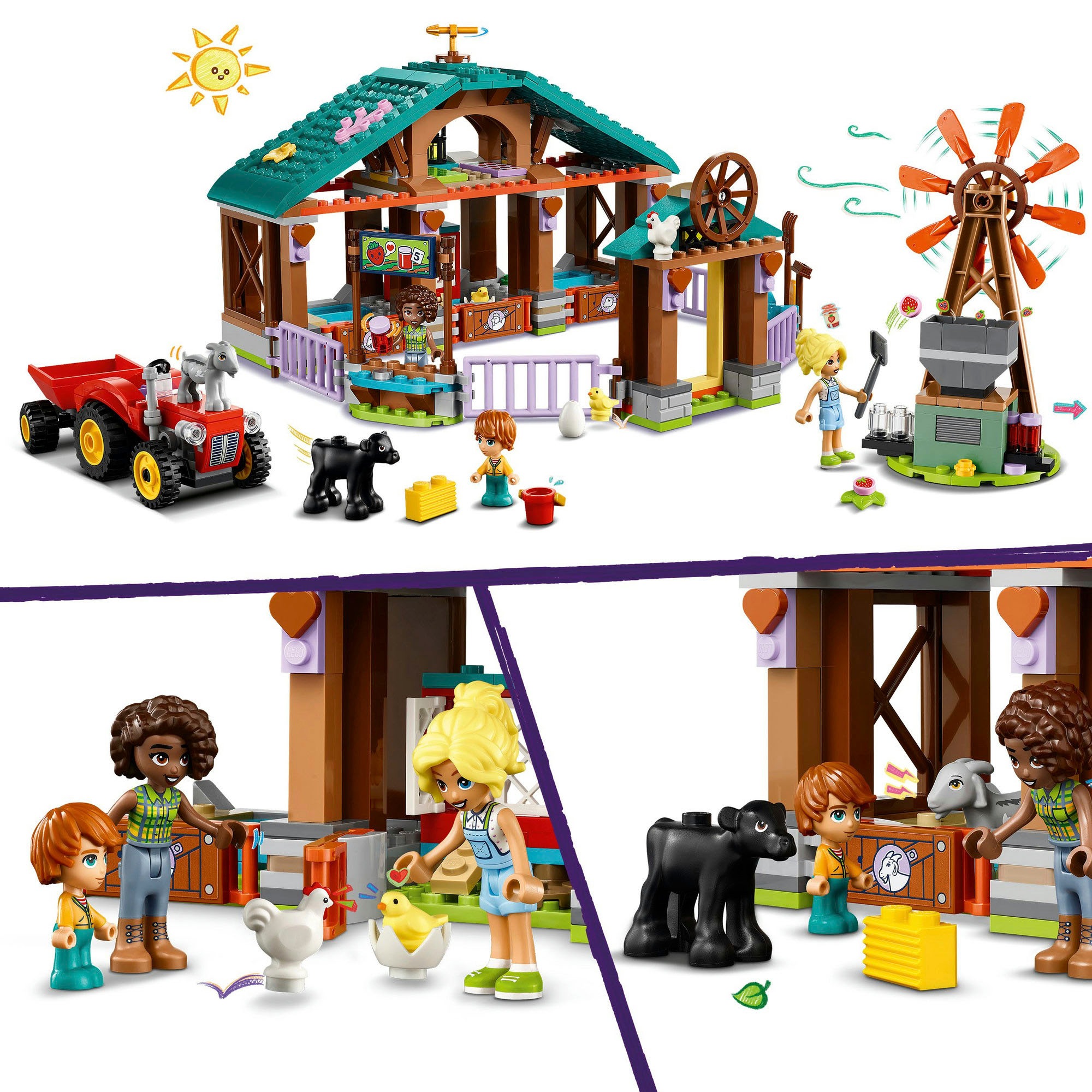 LEGO® Konstruktionsspielsteine »Auffangstation für Farmtiere (42617), LEGO Friends«, (489 St.), Made in Europe