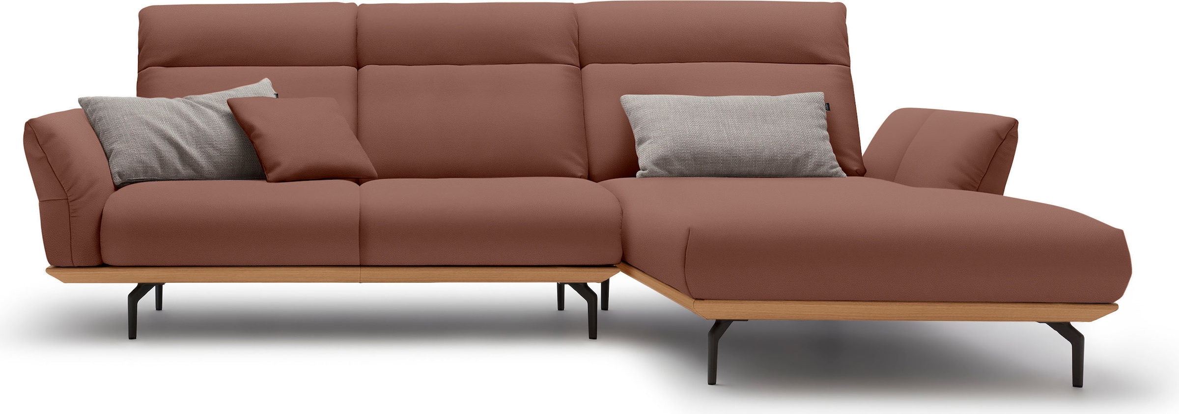 Creation BY ROLF BENZ Ecksofa »CR.460« Sockel in Eiche, Alugussfüße in umbr günstig online kaufen