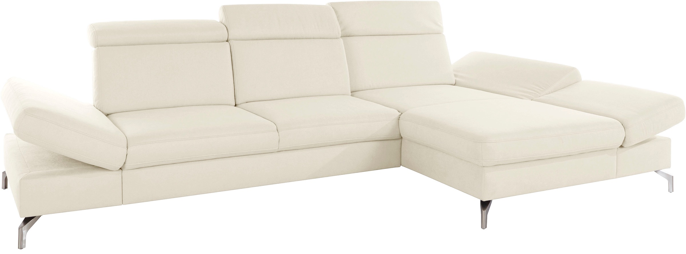 sit&more Ecksofa »Brisbane L-Form«, Fußhöhe 12 cm, inklusive Sitztiefen-, Armteil- und Kopfteilverstellung