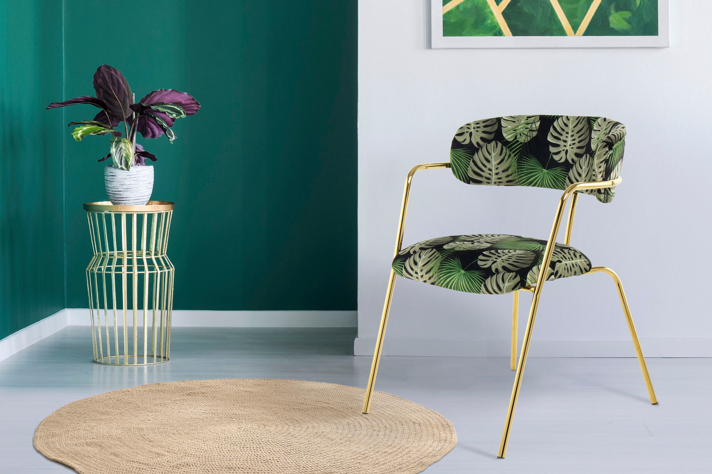 Kayoom Stuhl »Forest 625 2er-Set, samtweicher Bezug mit hohem Sitzkomfort«, (Set), 2 St., Samtoptik, elegant, gute Stabilität durch hochwertige Verarbeitung