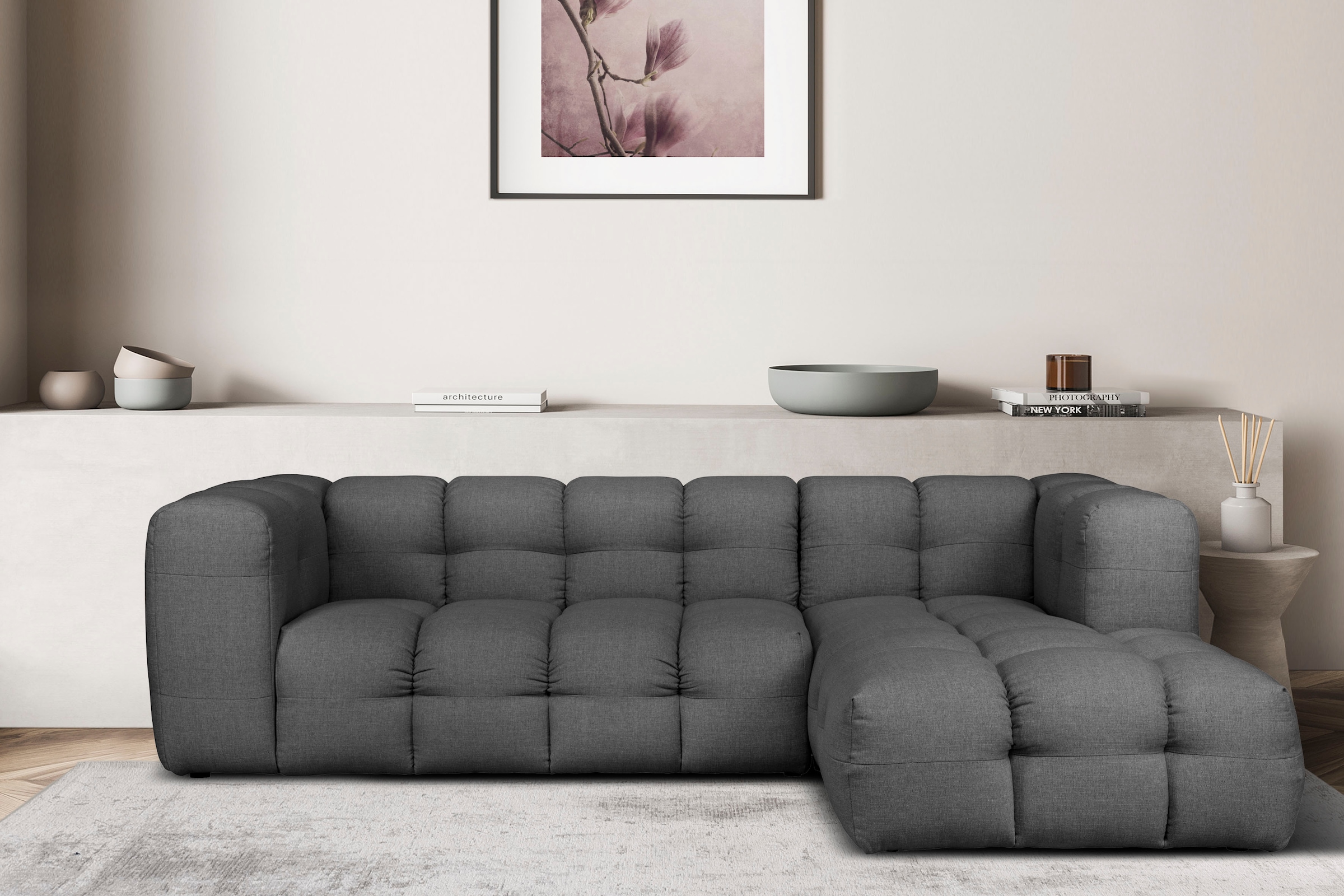 LeGer Home by Lena Gercke Ecksofa »TALISHA L-Form Designersofa, moderne Steppung, B/T/H: 276/178/75 cm«, aufwendig gepolstert, hoher Sitzkomfort