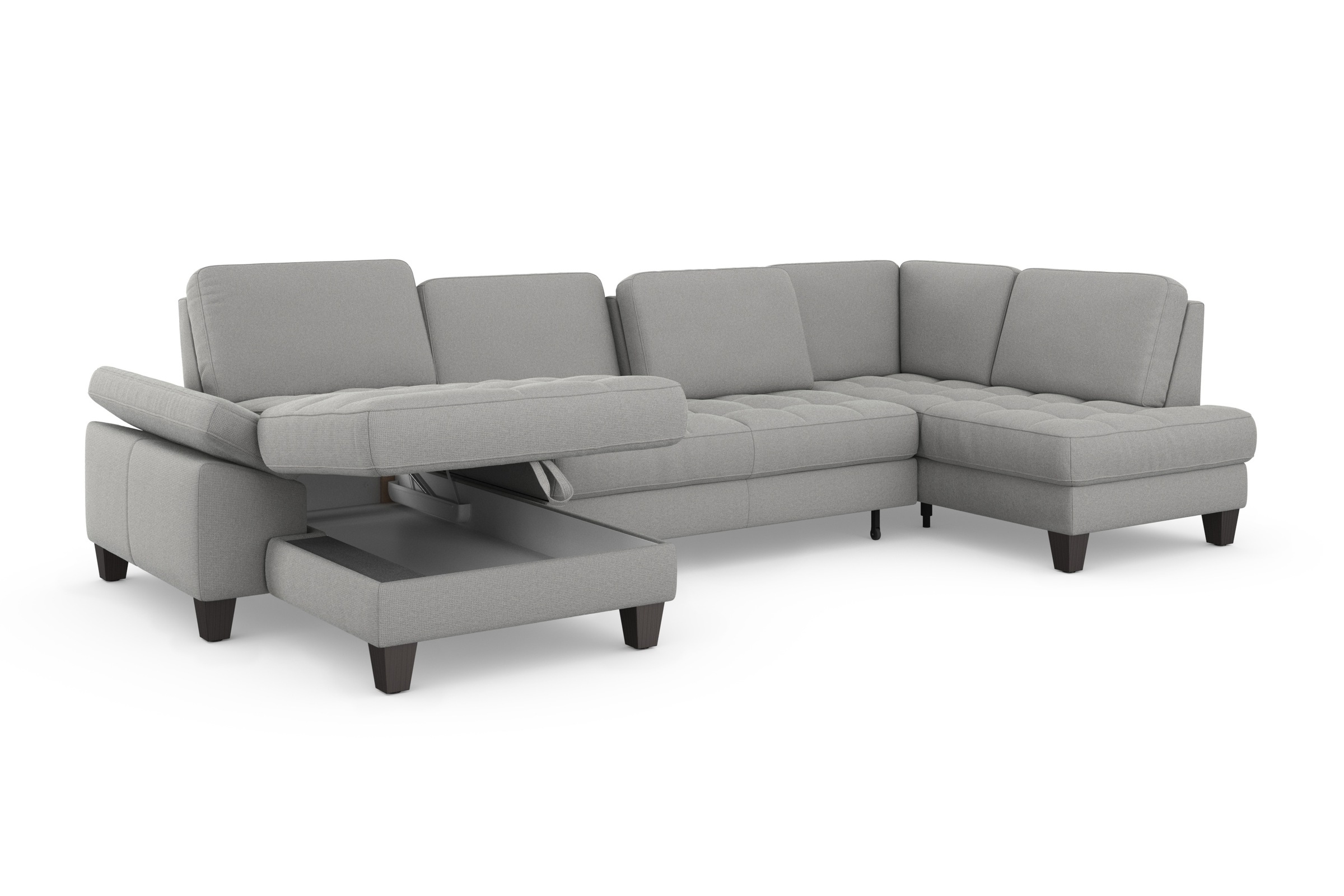 sit&more Wohnlandschaft »Westham U-Form«, wahlweise mit Bettfunktion, Bettkasten, Sitztiefenverstellung