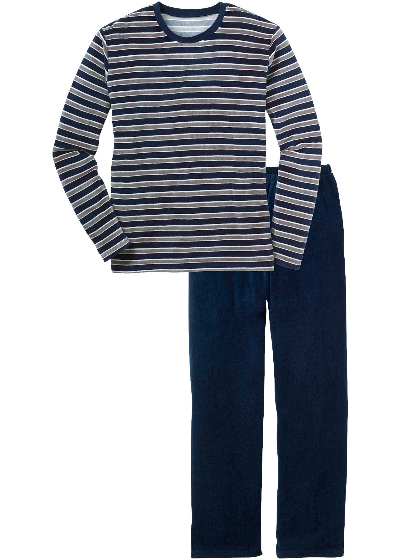 bonprix Pyjama Set,  aus Nicki-Material, lockere Passform, mit breitem Komfortbund
