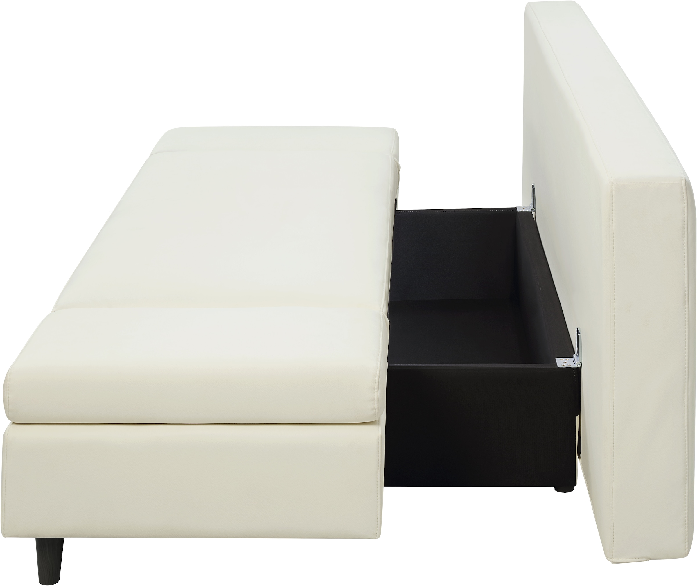 ATLANTIC home collection Schlafsofa »Coco«, mit Bettkasten, Kunstleder und Kissen mit Strasssteinen
